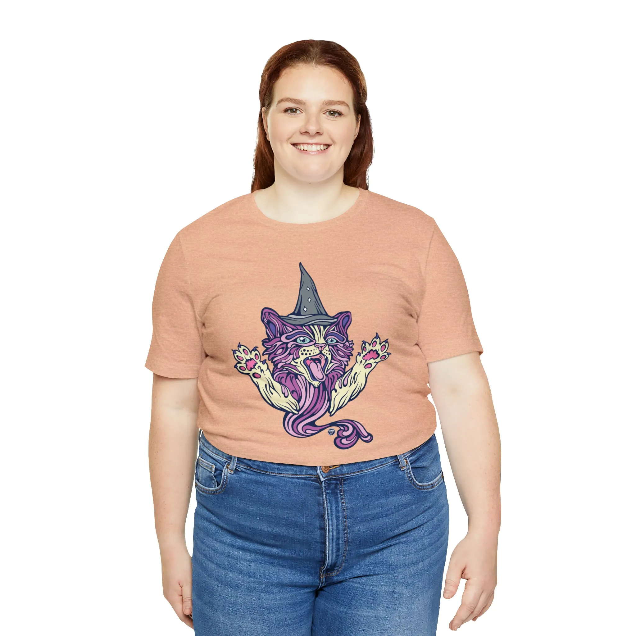 Witch Kitty (PURP) by Chaya Av Unisex Short Sleeve T-Shirt DTG (16 Colors Available)