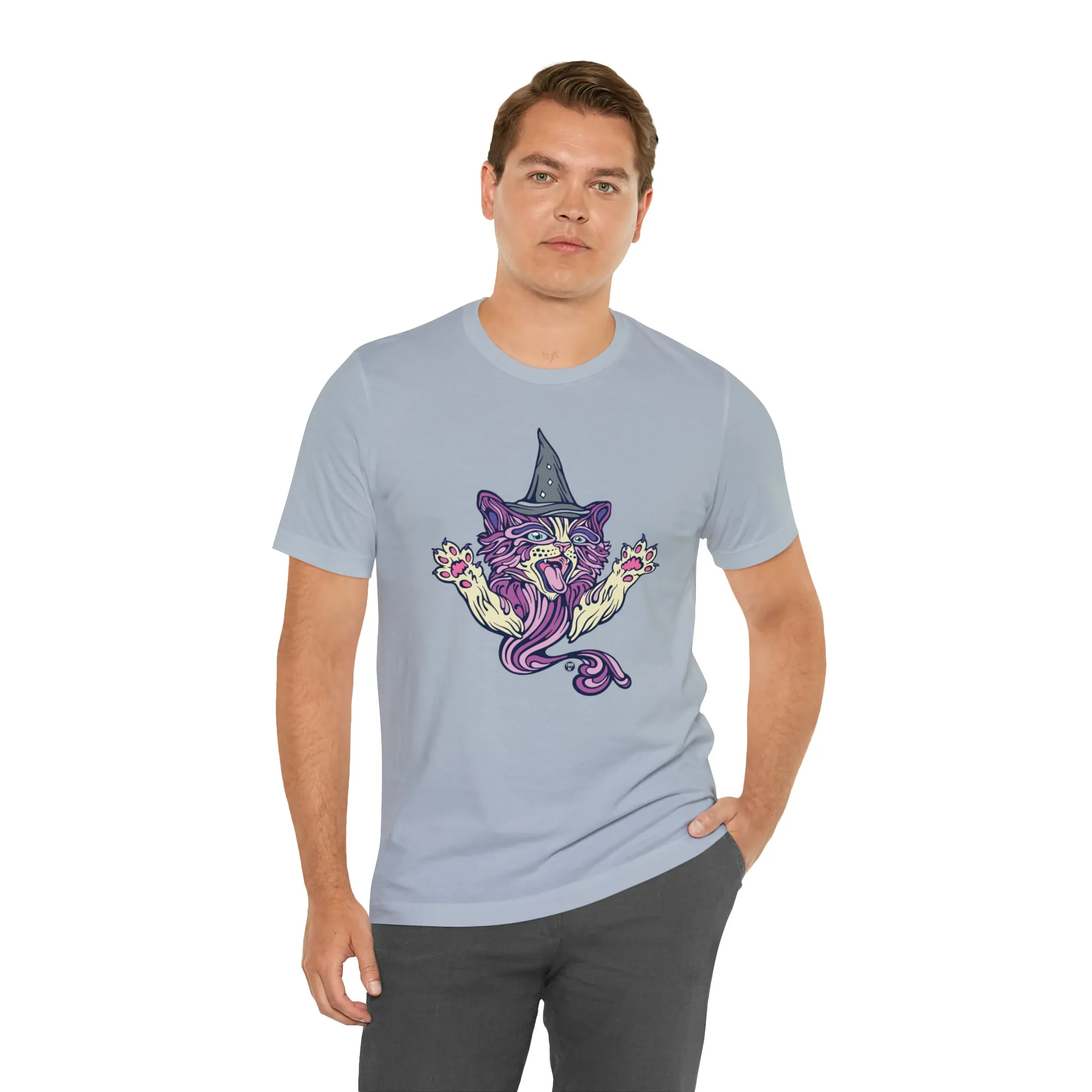 Witch Kitty (PURP) by Chaya Av Unisex Short Sleeve T-Shirt DTG (16 Colors Available)