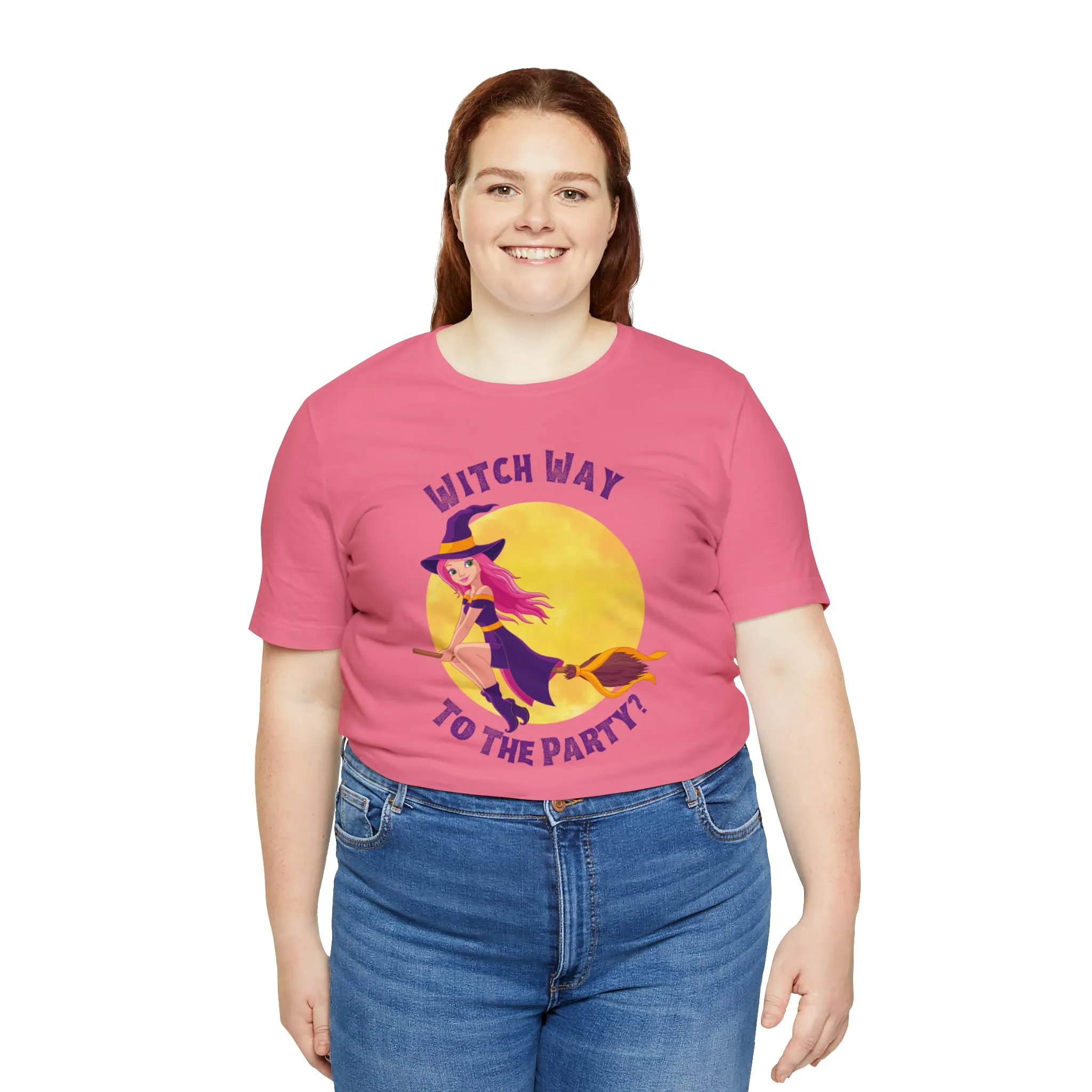 Witch Way to the Party Halloween T-Shirt | Spooky Witchy Tee |  Bella Canvas 3001Unisex | Funny Short Sleeve Tshirt