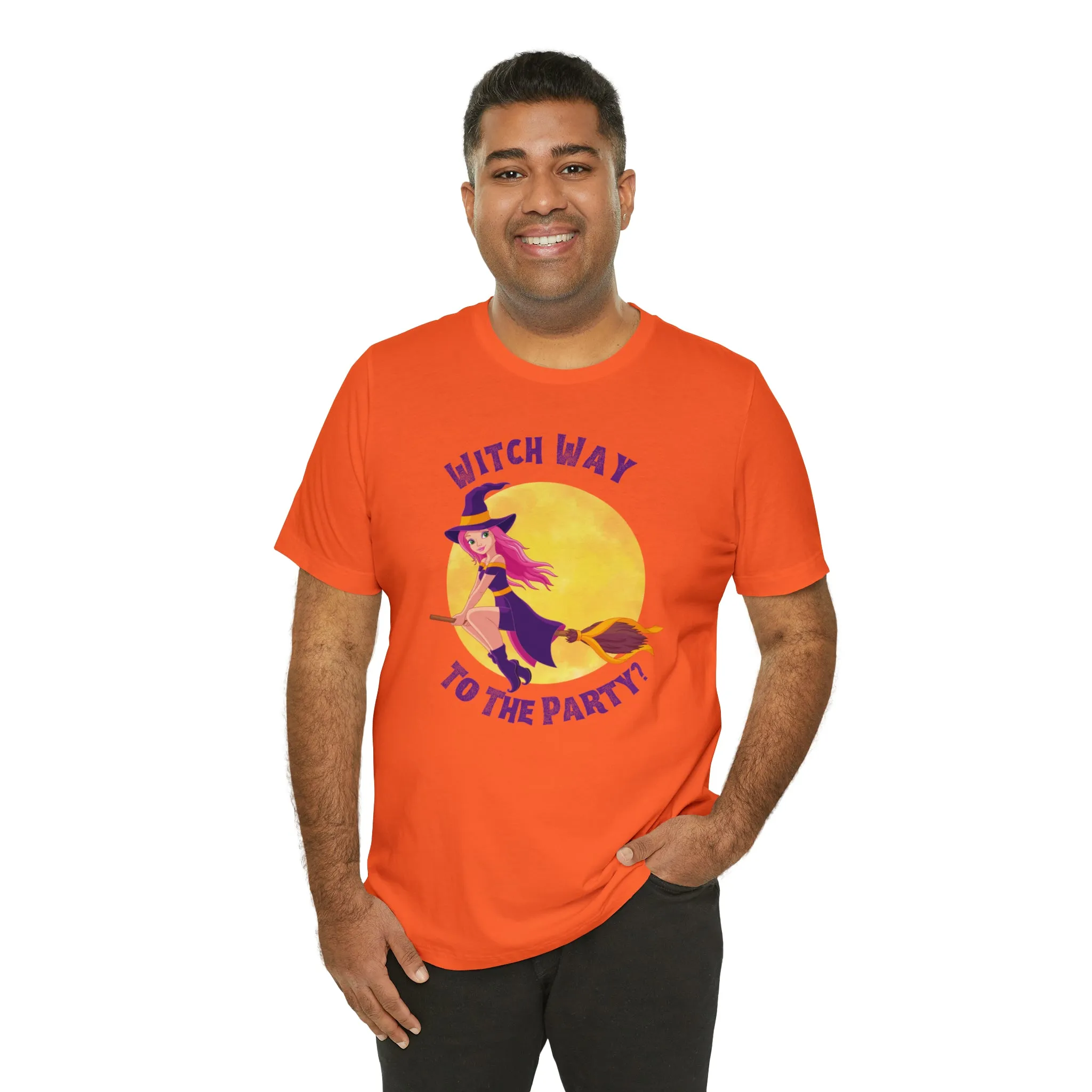 Witch Way to the Party Halloween T-Shirt | Spooky Witchy Tee |  Bella Canvas 3001Unisex | Funny Short Sleeve Tshirt