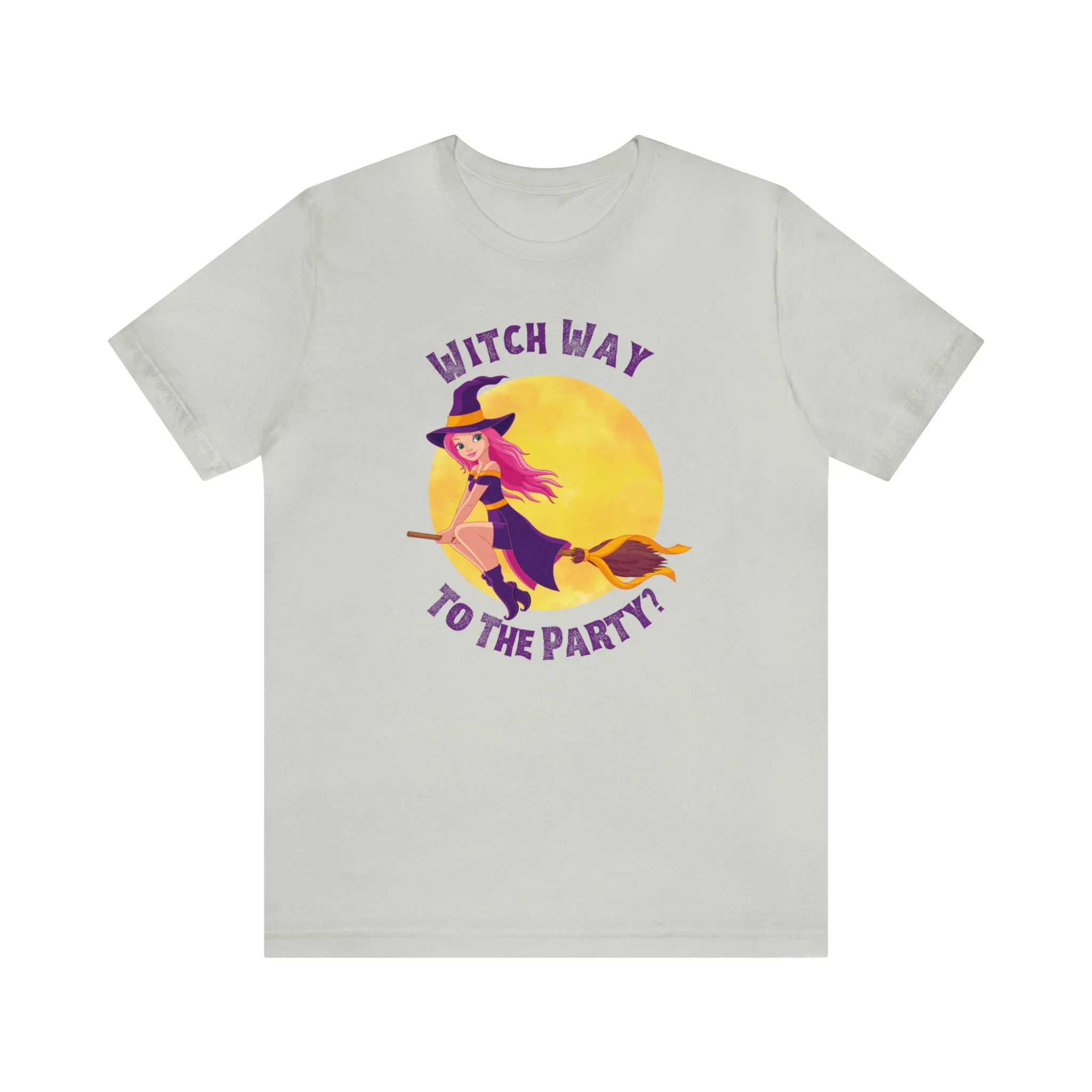 Witch Way to the Party Halloween T-Shirt | Spooky Witchy Tee |  Bella Canvas 3001Unisex | Funny Short Sleeve Tshirt