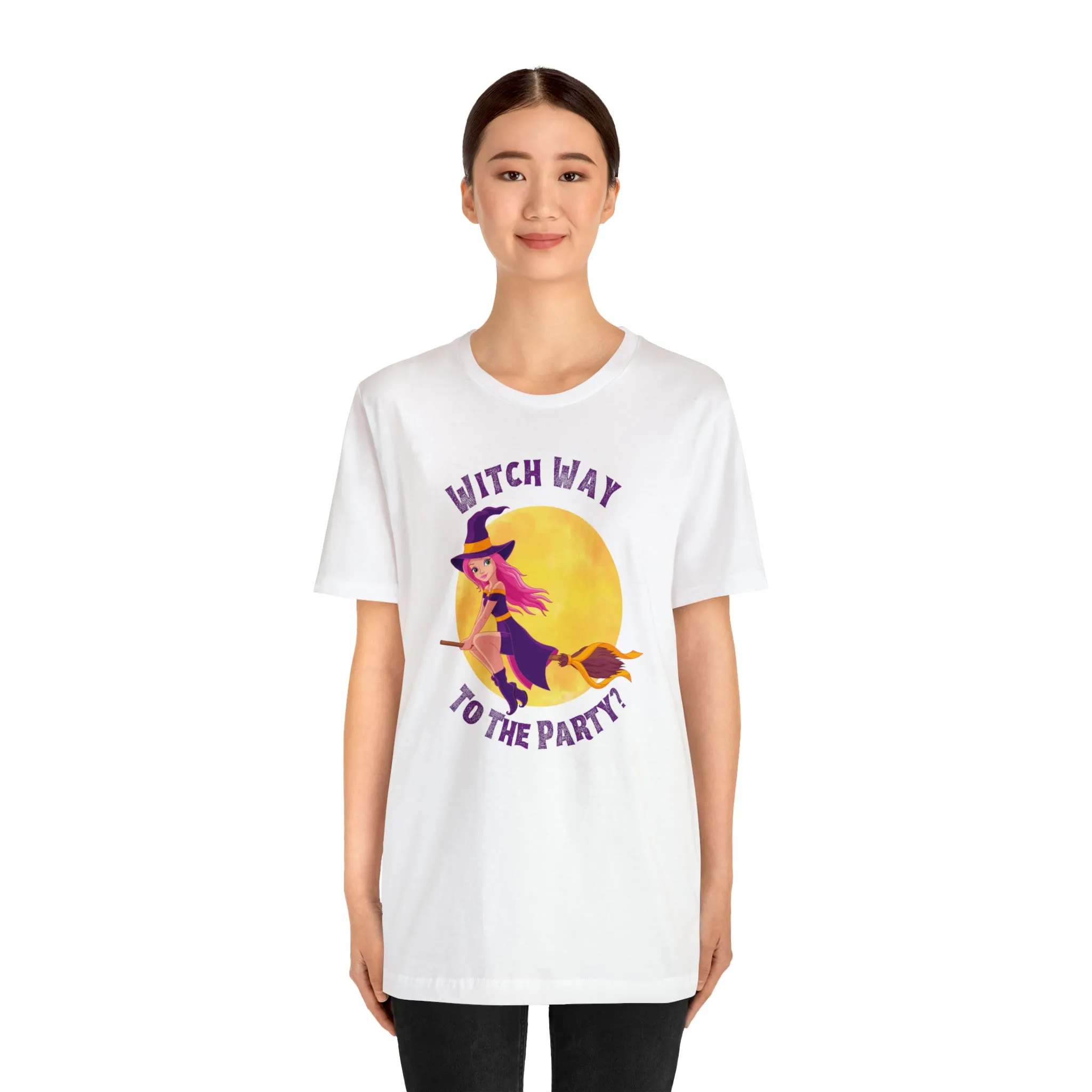 Witch Way to the Party Halloween T-Shirt | Spooky Witchy Tee |  Bella Canvas 3001Unisex | Funny Short Sleeve Tshirt