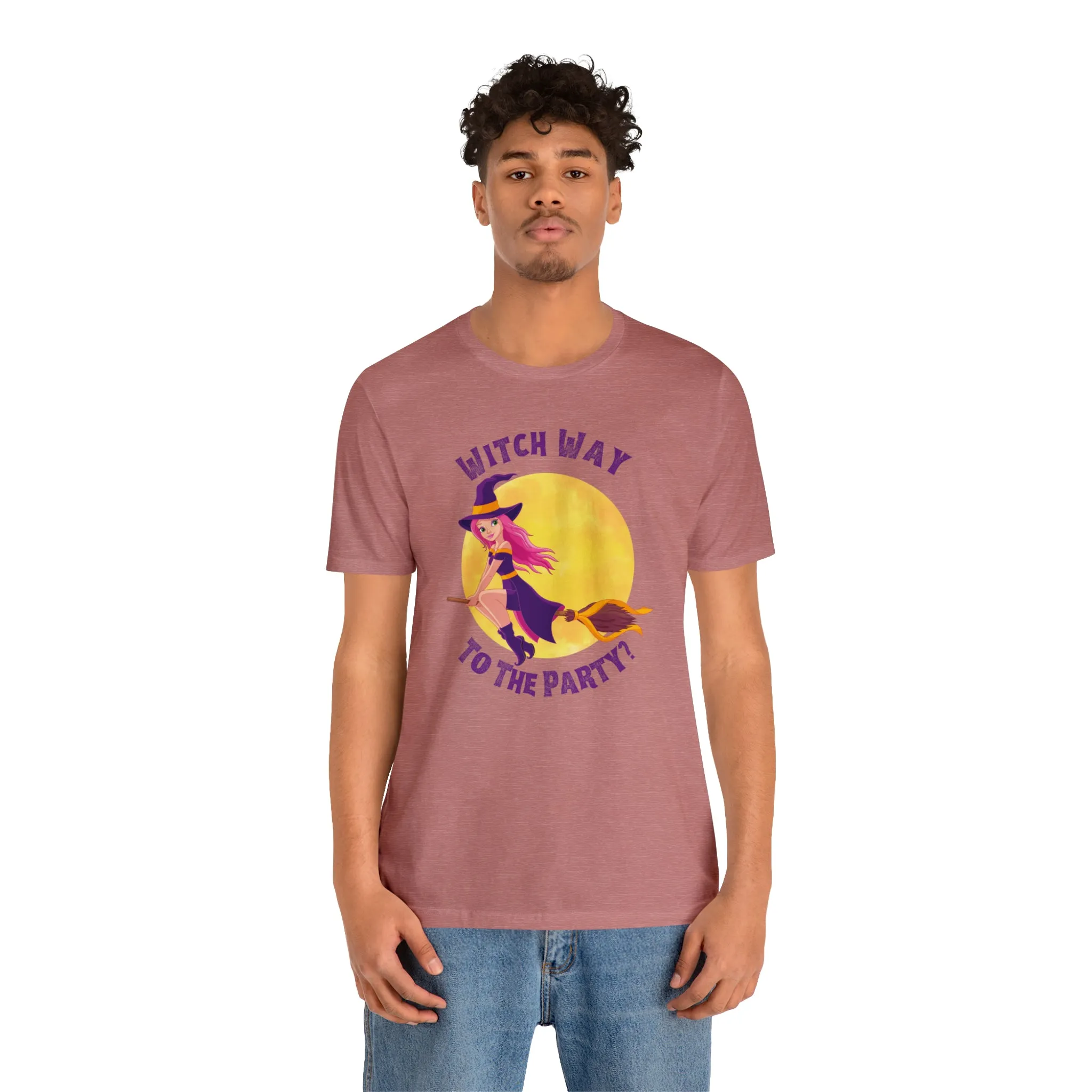 Witch Way to the Party Halloween T-Shirt | Spooky Witchy Tee |  Bella Canvas 3001Unisex | Funny Short Sleeve Tshirt