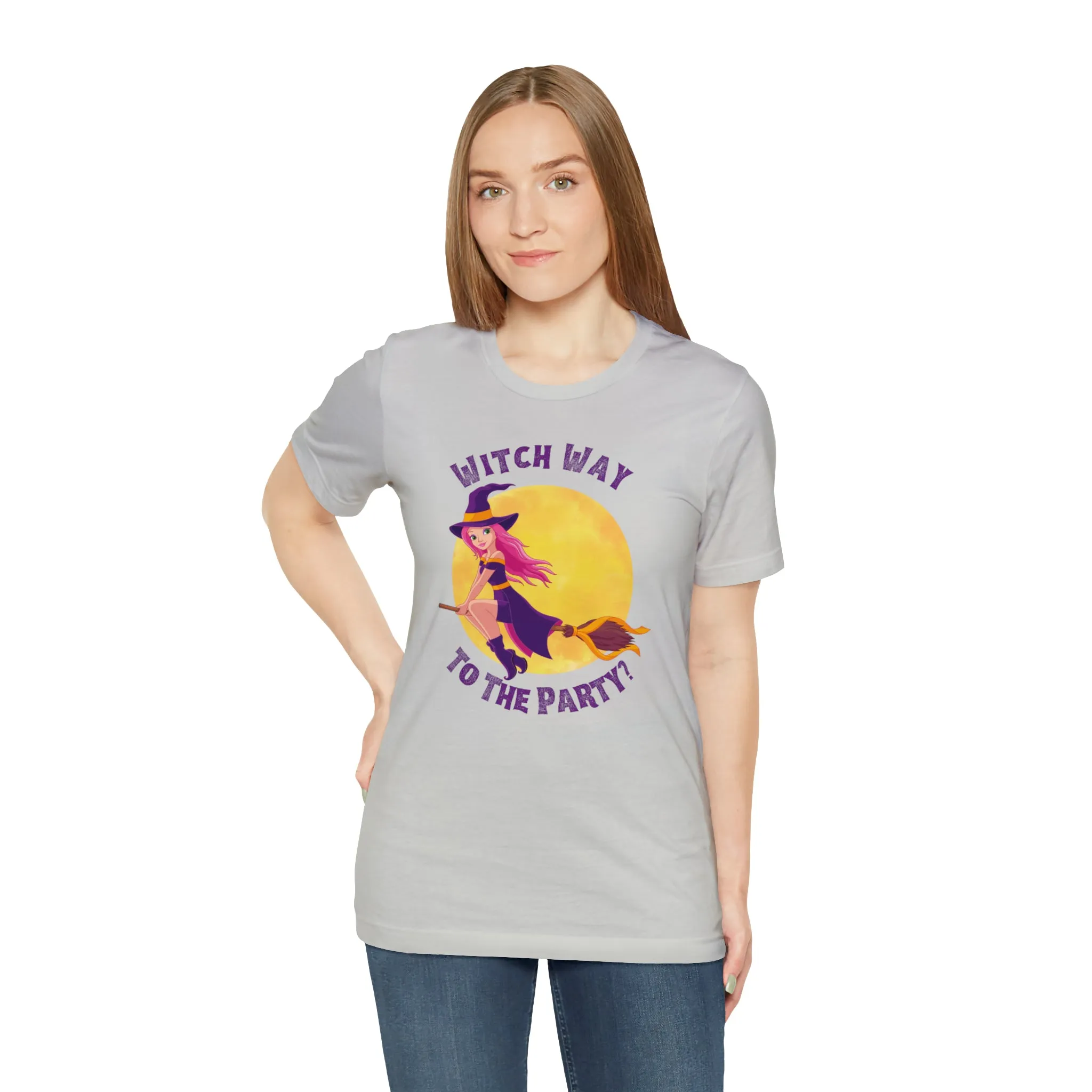 Witch Way to the Party Halloween T-Shirt | Spooky Witchy Tee |  Bella Canvas 3001Unisex | Funny Short Sleeve Tshirt