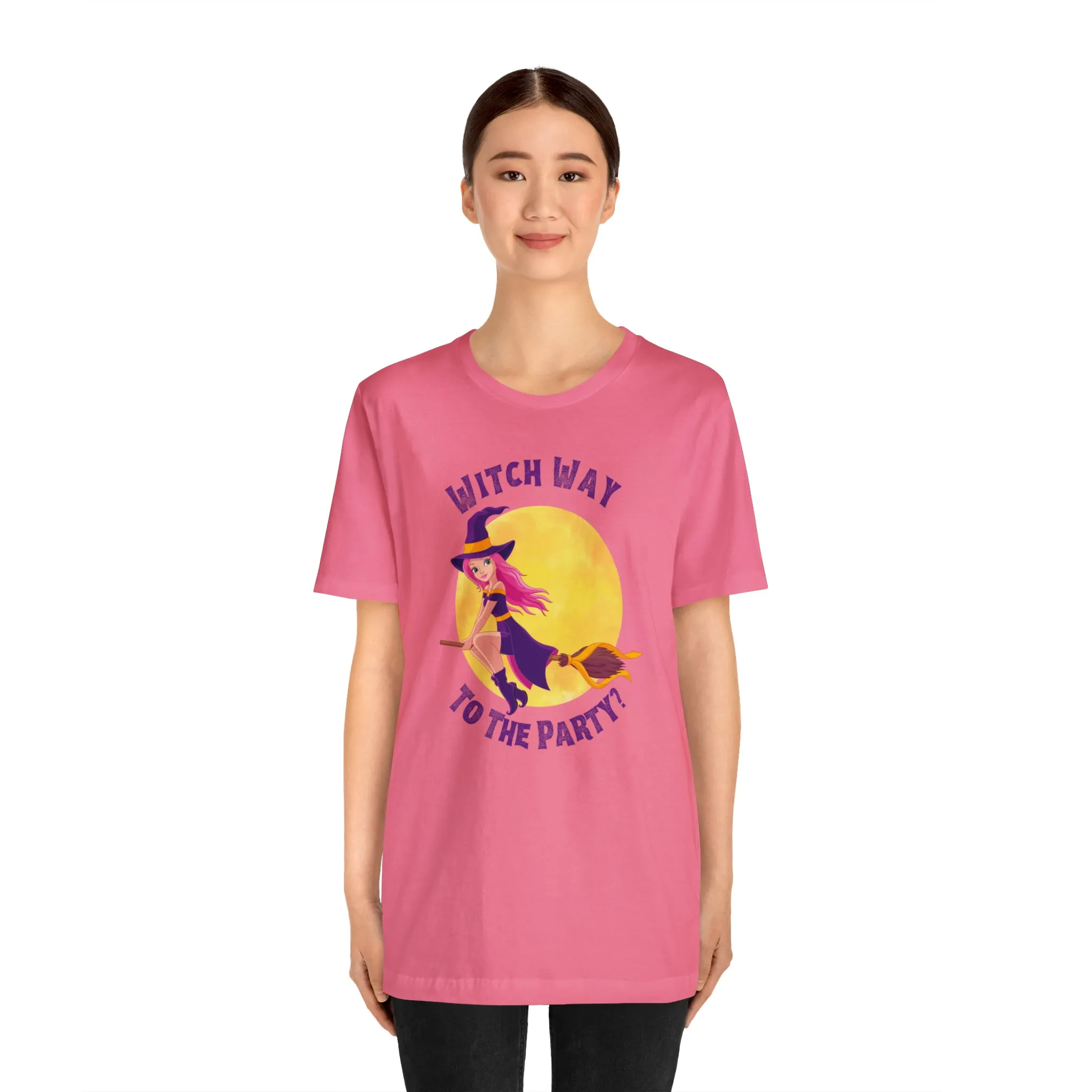 Witch Way to the Party Halloween T-Shirt | Spooky Witchy Tee |  Bella Canvas 3001Unisex | Funny Short Sleeve Tshirt
