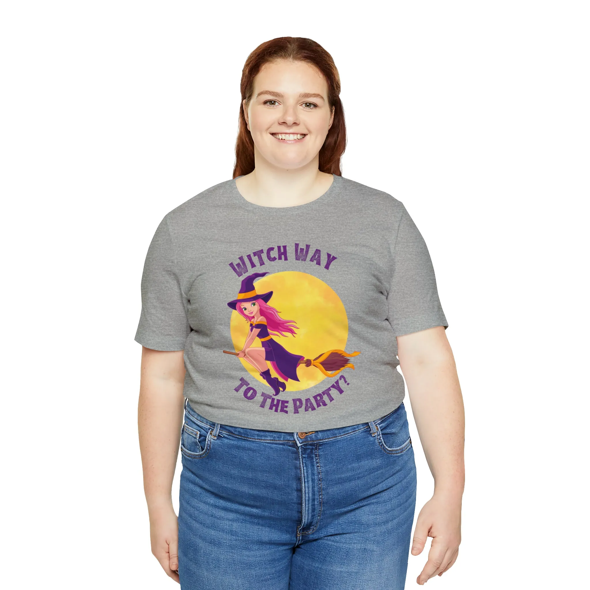 Witch Way to the Party Halloween T-Shirt | Spooky Witchy Tee |  Bella Canvas 3001Unisex | Funny Short Sleeve Tshirt