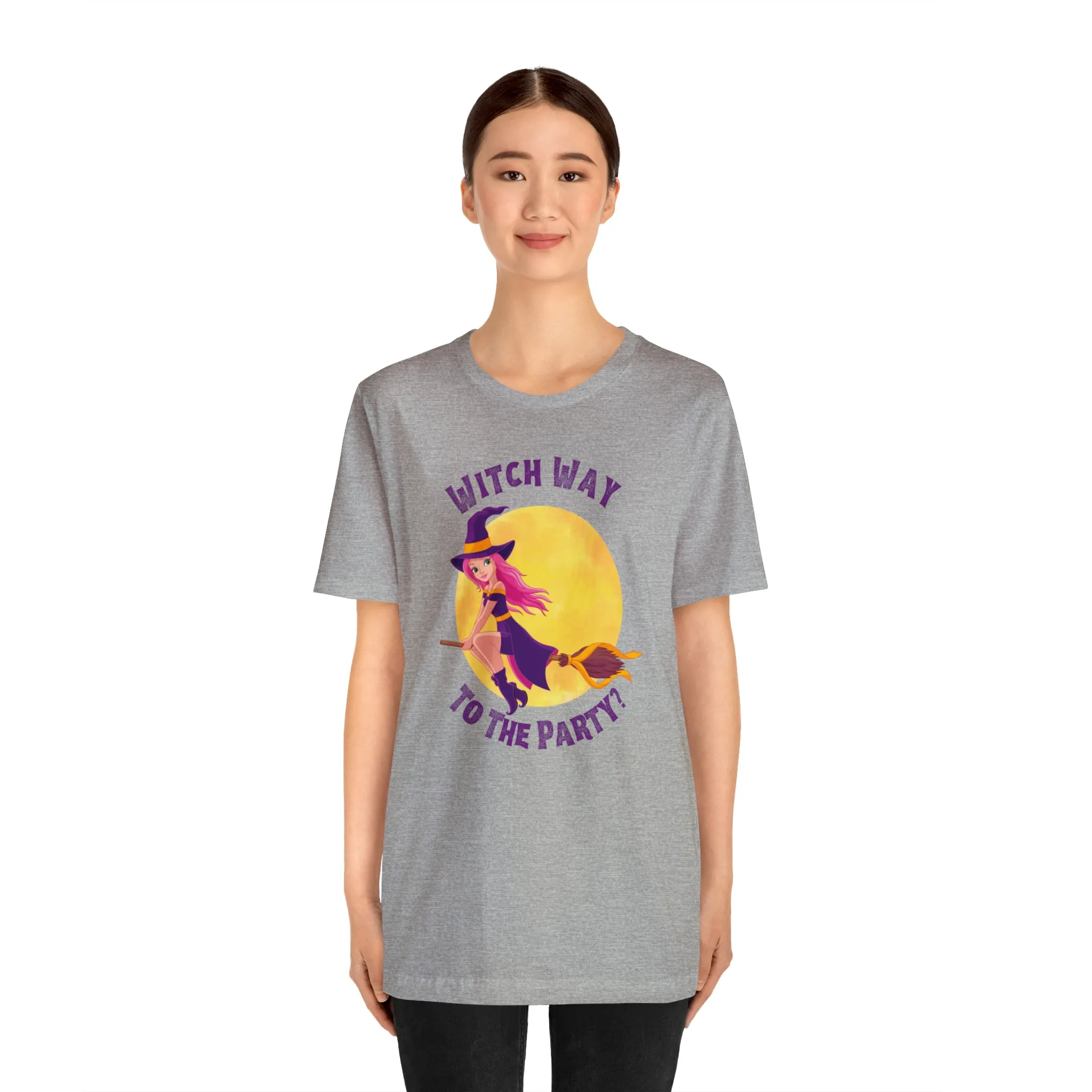 Witch Way to the Party Halloween T-Shirt | Spooky Witchy Tee |  Bella Canvas 3001Unisex | Funny Short Sleeve Tshirt