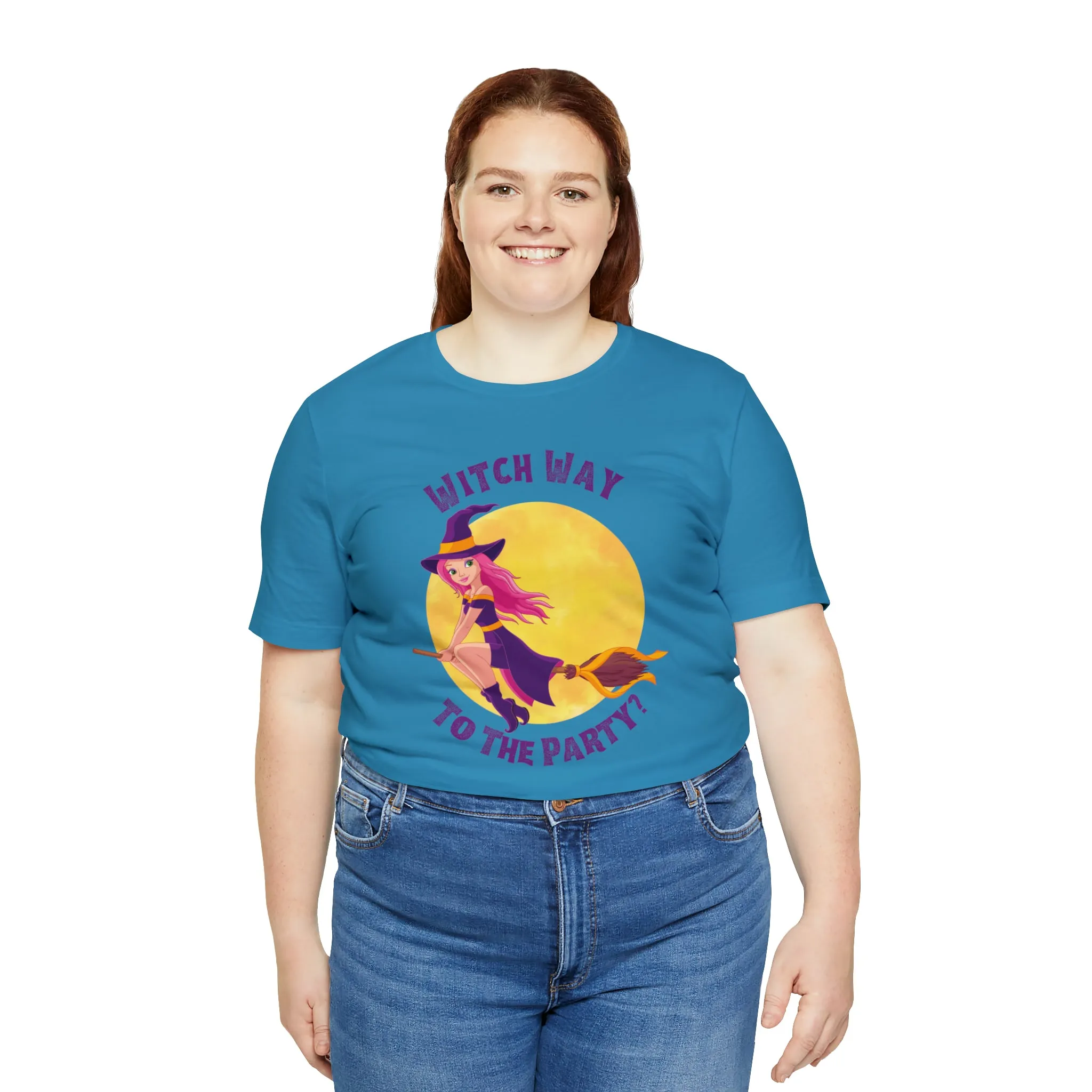 Witch Way to the Party Halloween T-Shirt | Spooky Witchy Tee |  Bella Canvas 3001Unisex | Funny Short Sleeve Tshirt