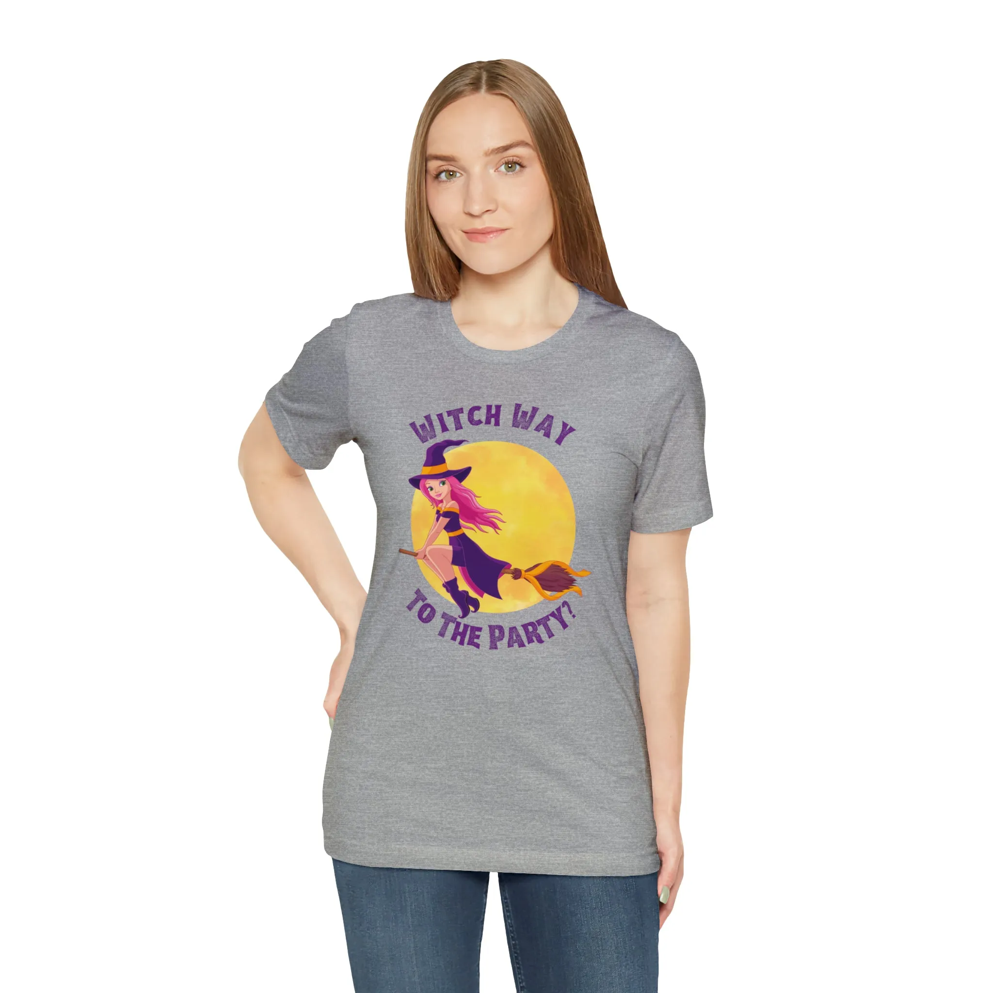 Witch Way to the Party Halloween T-Shirt | Spooky Witchy Tee |  Bella Canvas 3001Unisex | Funny Short Sleeve Tshirt