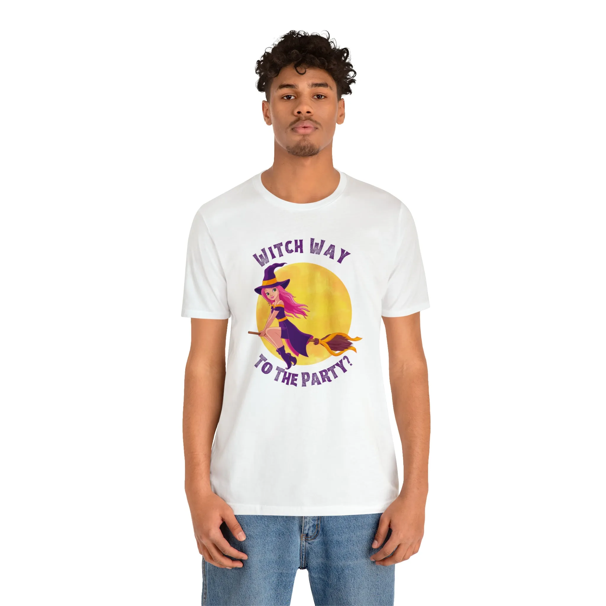 Witch Way to the Party Halloween T-Shirt | Spooky Witchy Tee |  Bella Canvas 3001Unisex | Funny Short Sleeve Tshirt