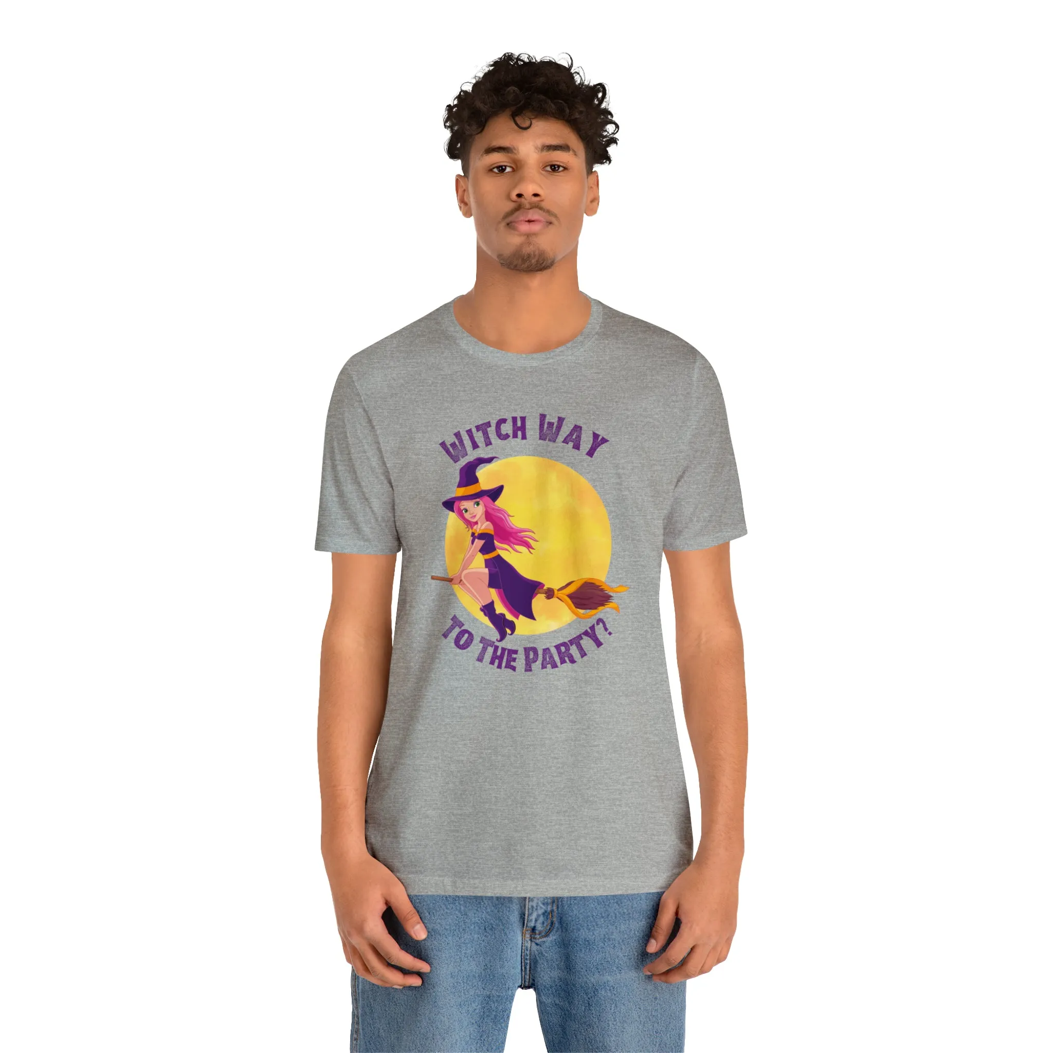 Witch Way to the Party Halloween T-Shirt | Spooky Witchy Tee |  Bella Canvas 3001Unisex | Funny Short Sleeve Tshirt