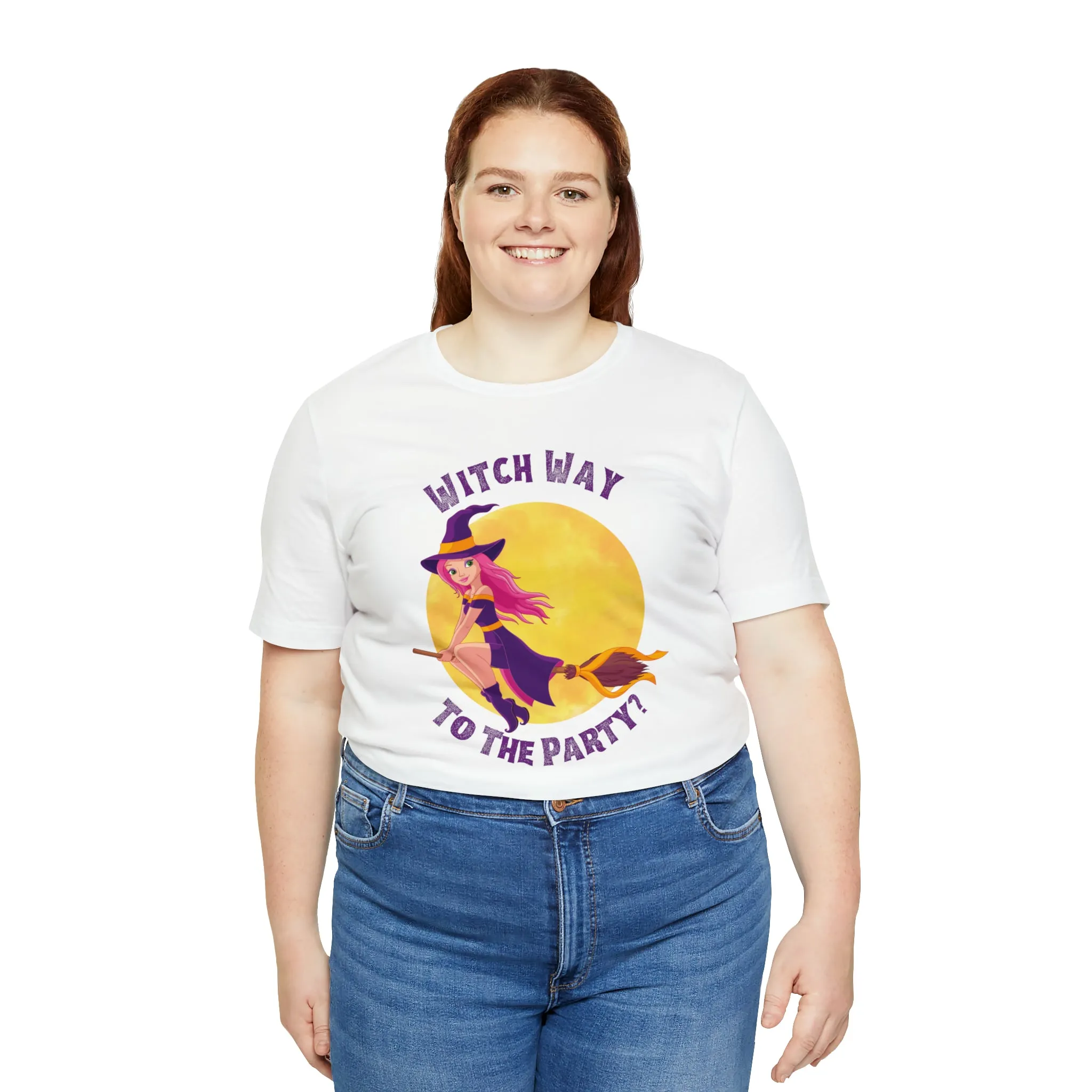 Witch Way to the Party Halloween T-Shirt | Spooky Witchy Tee |  Bella Canvas 3001Unisex | Funny Short Sleeve Tshirt