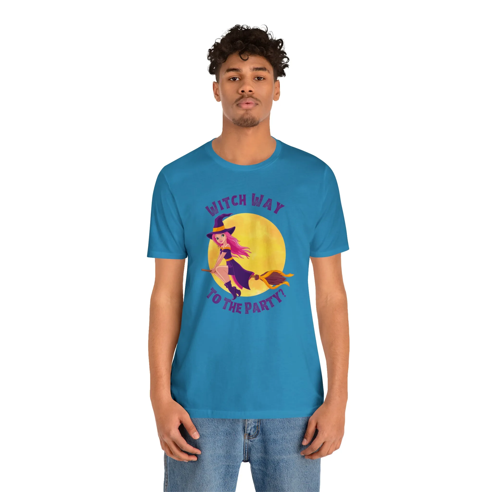 Witch Way to the Party Halloween T-Shirt | Spooky Witchy Tee |  Bella Canvas 3001Unisex | Funny Short Sleeve Tshirt