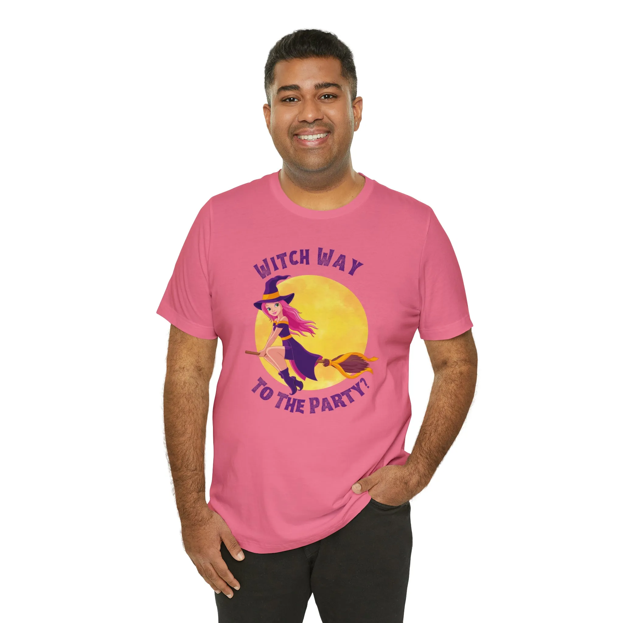 Witch Way to the Party Halloween T-Shirt | Spooky Witchy Tee |  Bella Canvas 3001Unisex | Funny Short Sleeve Tshirt
