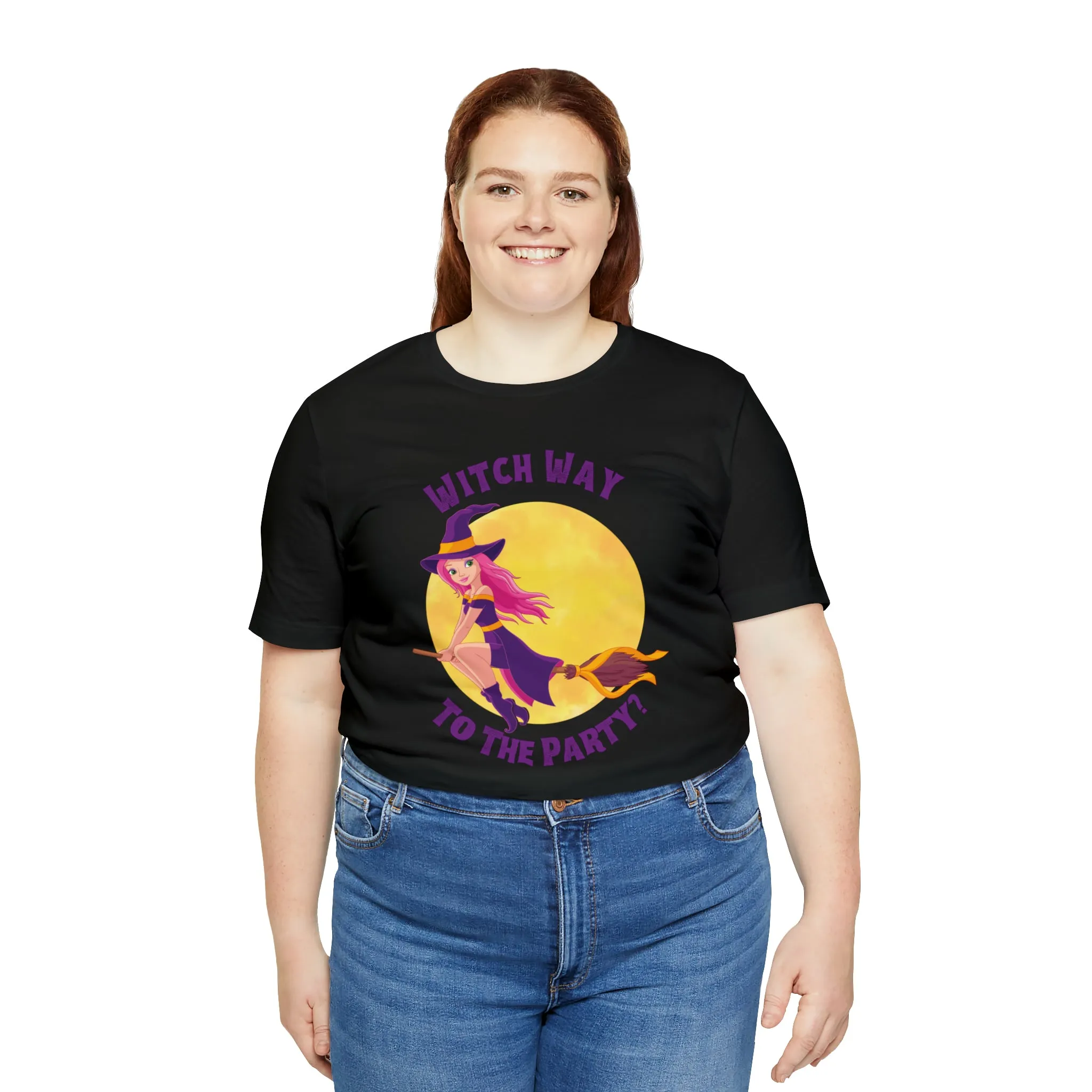 Witch Way to the Party Halloween T-Shirt | Spooky Witchy Tee |  Bella Canvas 3001Unisex | Funny Short Sleeve Tshirt