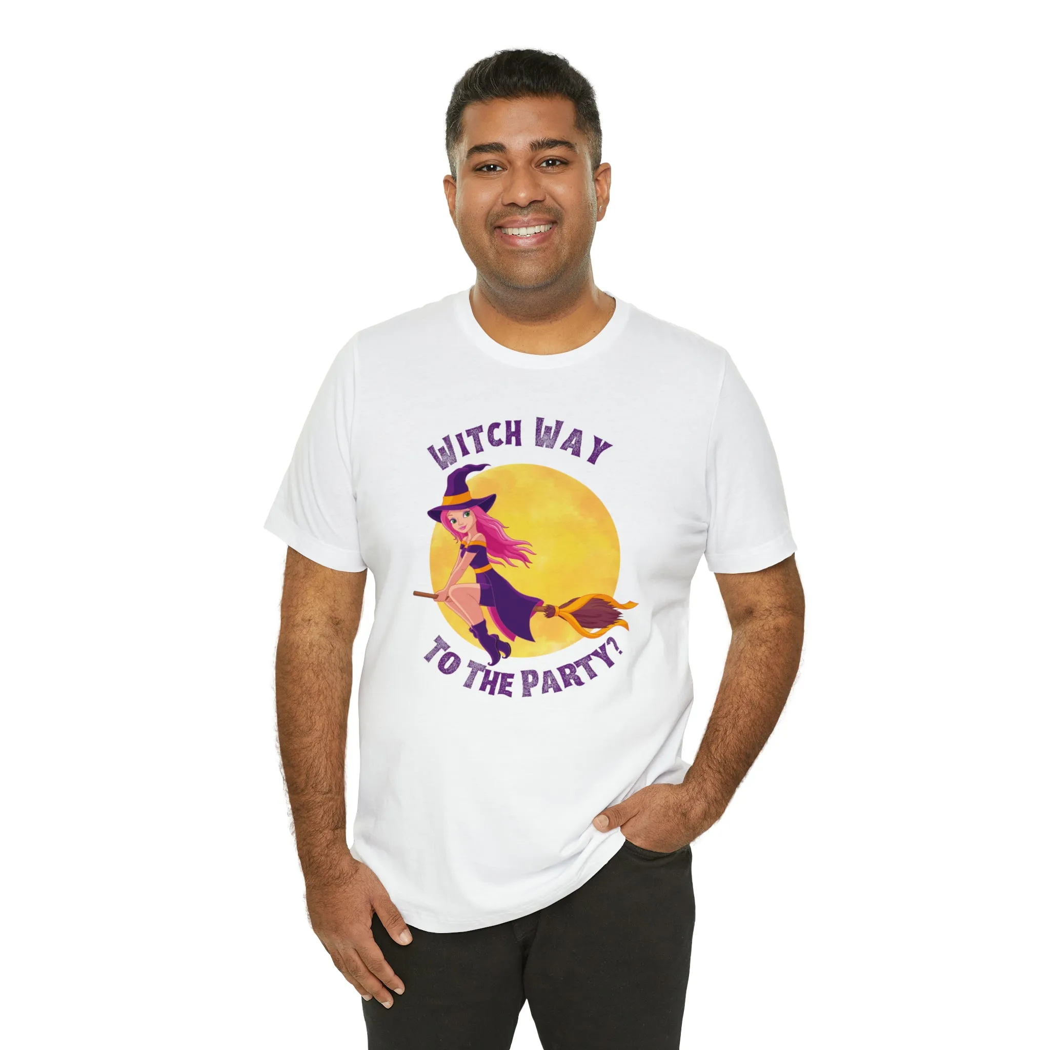 Witch Way to the Party Halloween T-Shirt | Spooky Witchy Tee |  Bella Canvas 3001Unisex | Funny Short Sleeve Tshirt