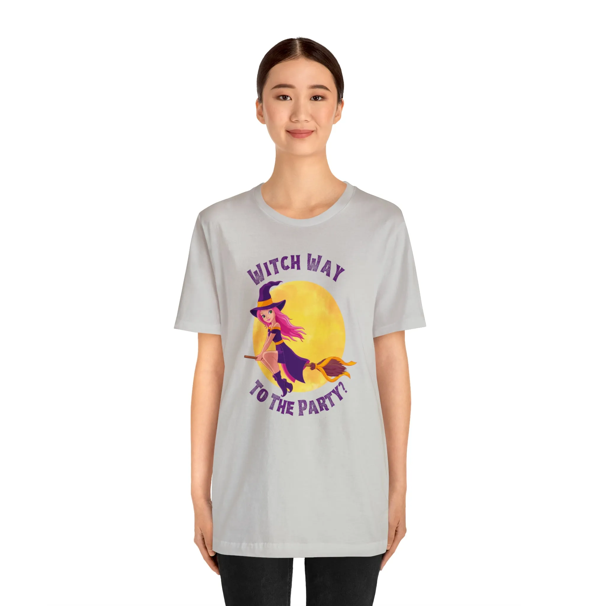 Witch Way to the Party Halloween T-Shirt | Spooky Witchy Tee |  Bella Canvas 3001Unisex | Funny Short Sleeve Tshirt
