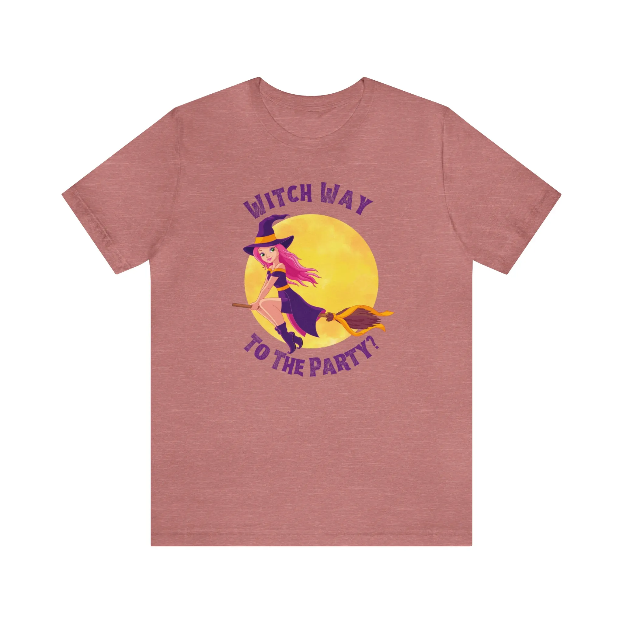 Witch Way to the Party Halloween T-Shirt | Spooky Witchy Tee |  Bella Canvas 3001Unisex | Funny Short Sleeve Tshirt