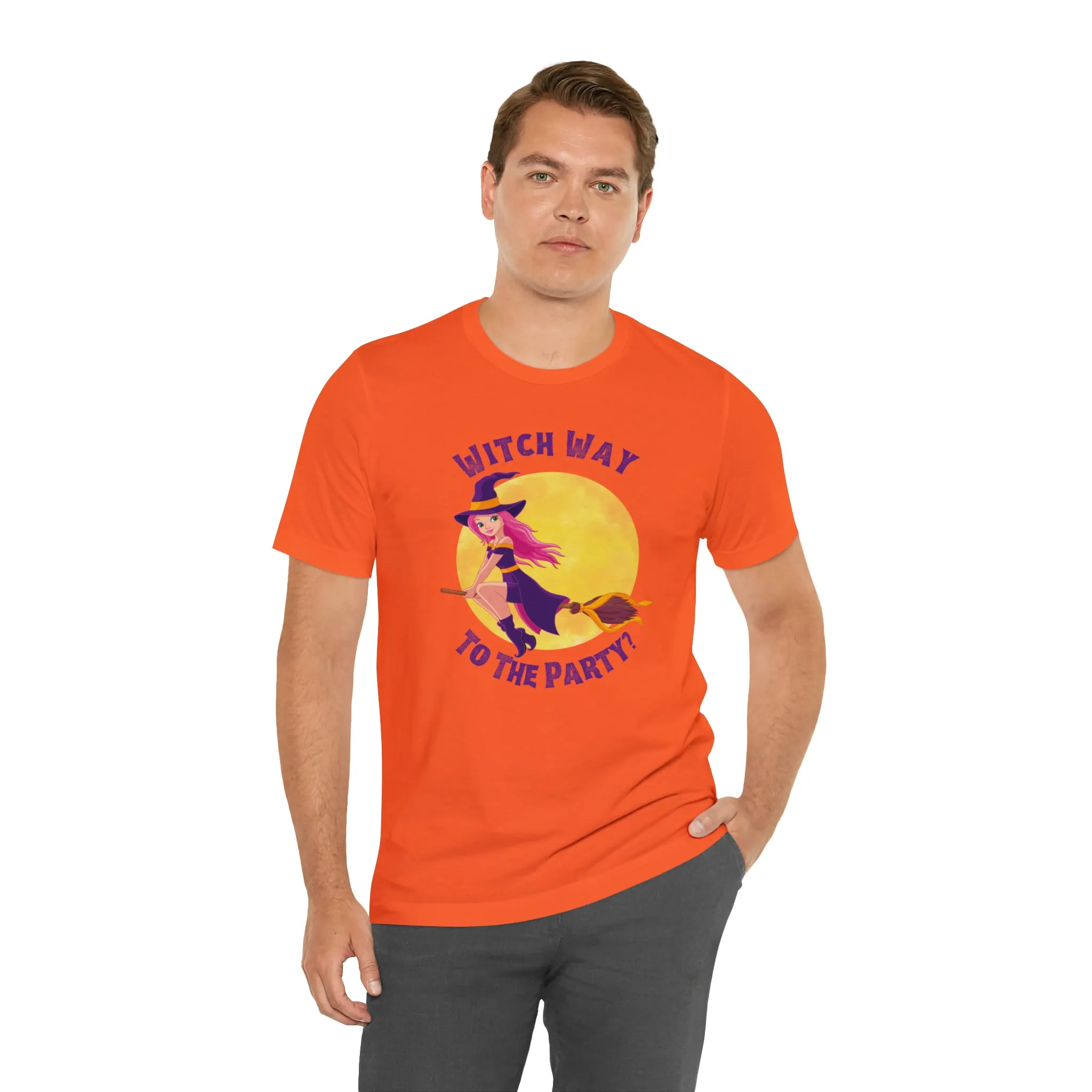 Witch Way to the Party Halloween T-Shirt | Spooky Witchy Tee |  Bella Canvas 3001Unisex | Funny Short Sleeve Tshirt