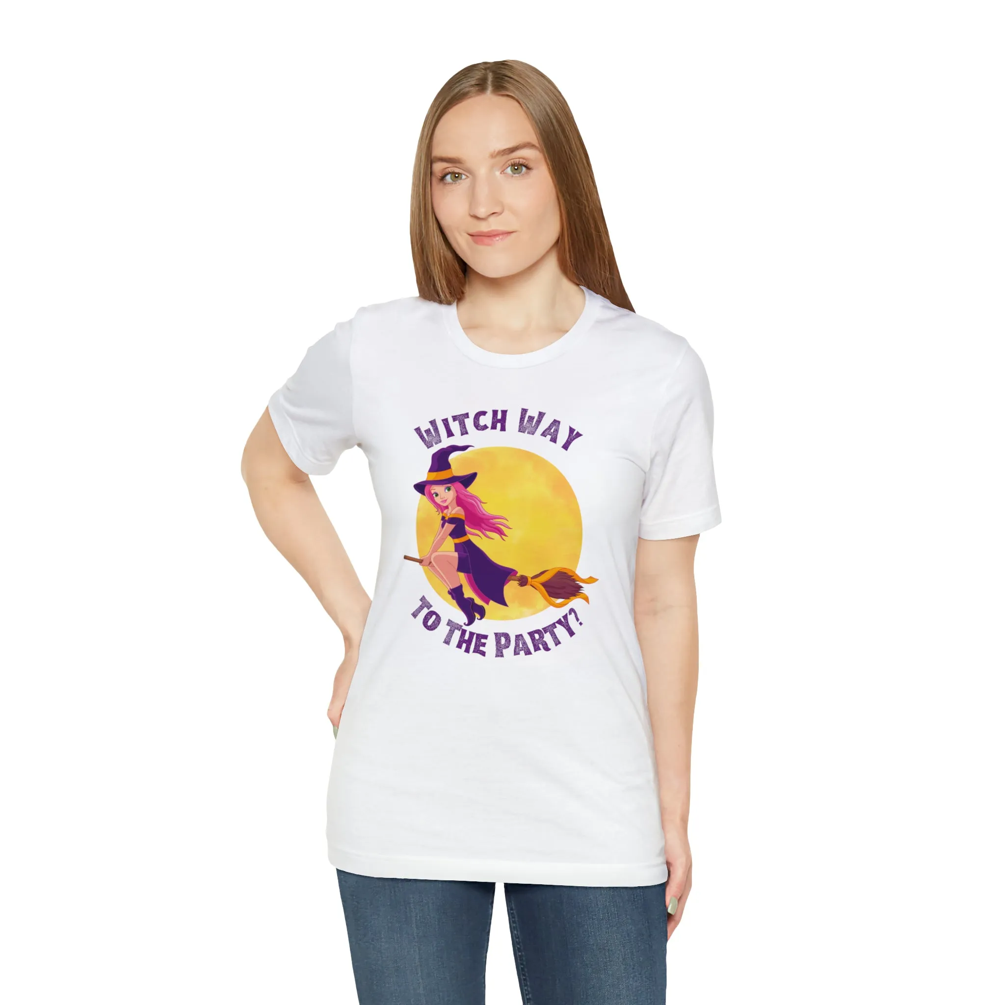 Witch Way to the Party Halloween T-Shirt | Spooky Witchy Tee |  Bella Canvas 3001Unisex | Funny Short Sleeve Tshirt