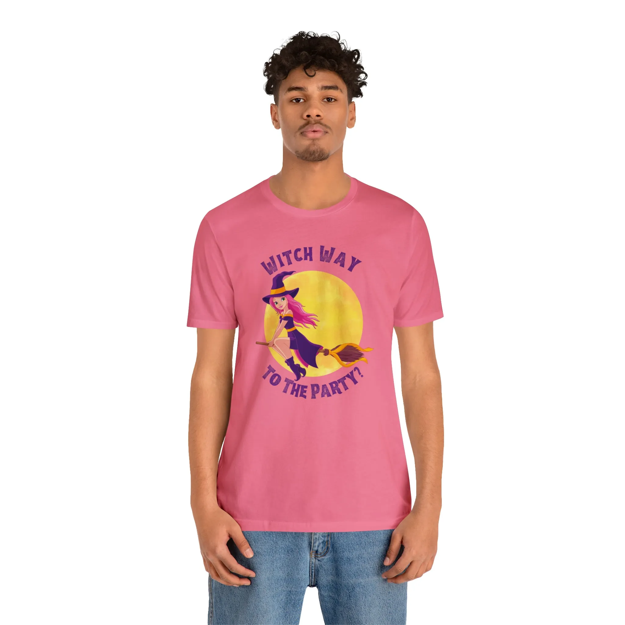 Witch Way to the Party Halloween T-Shirt | Spooky Witchy Tee |  Bella Canvas 3001Unisex | Funny Short Sleeve Tshirt