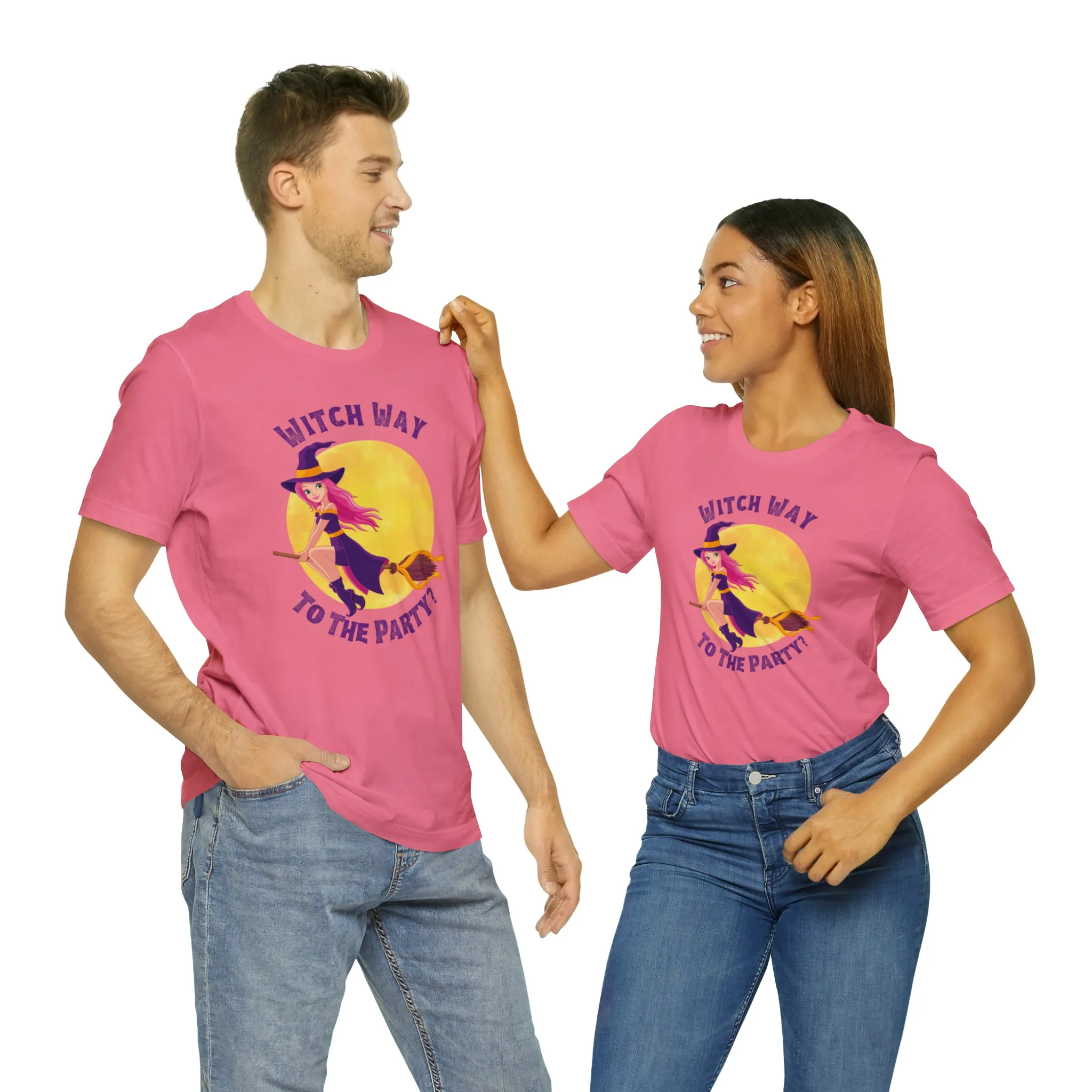 Witch Way to the Party Halloween T-Shirt | Spooky Witchy Tee |  Bella Canvas 3001Unisex | Funny Short Sleeve Tshirt