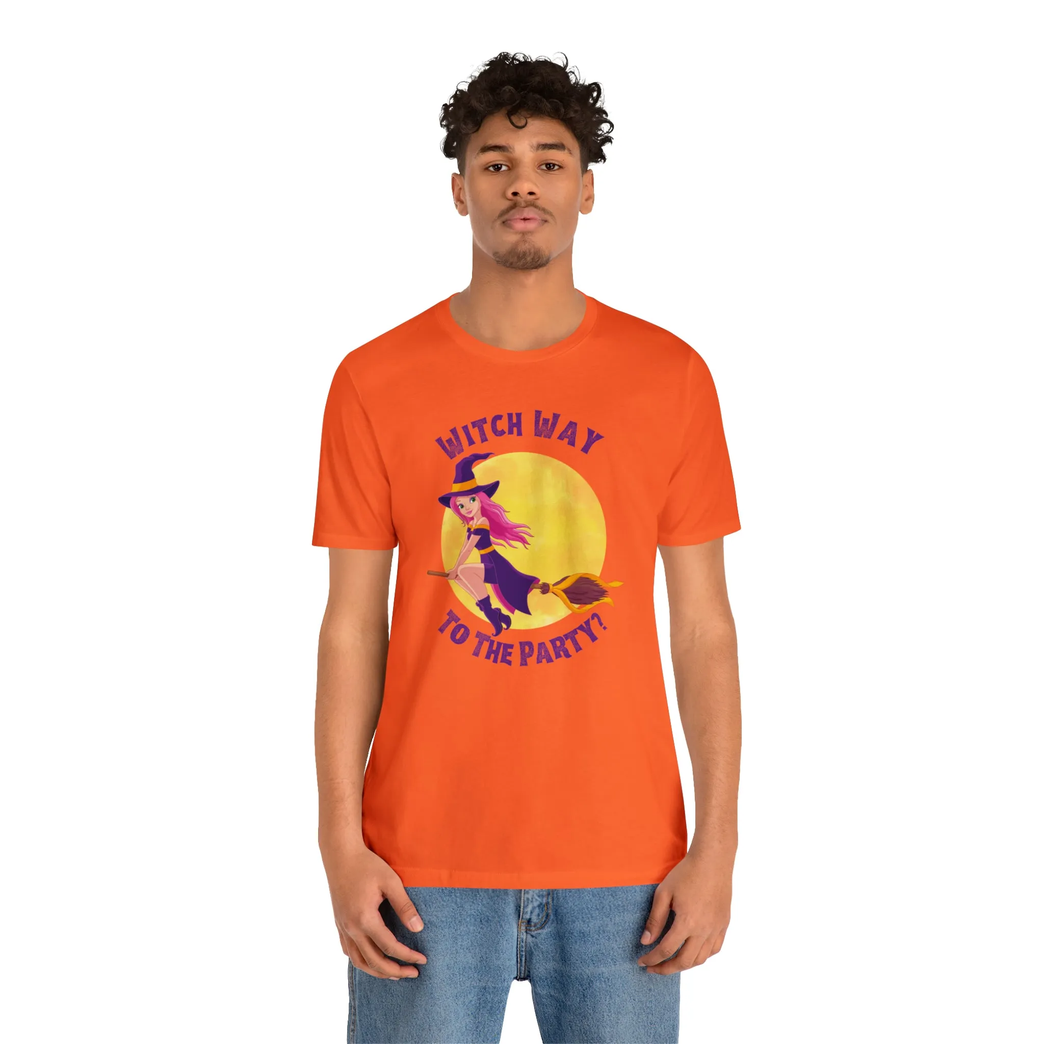 Witch Way to the Party Halloween T-Shirt | Spooky Witchy Tee |  Bella Canvas 3001Unisex | Funny Short Sleeve Tshirt