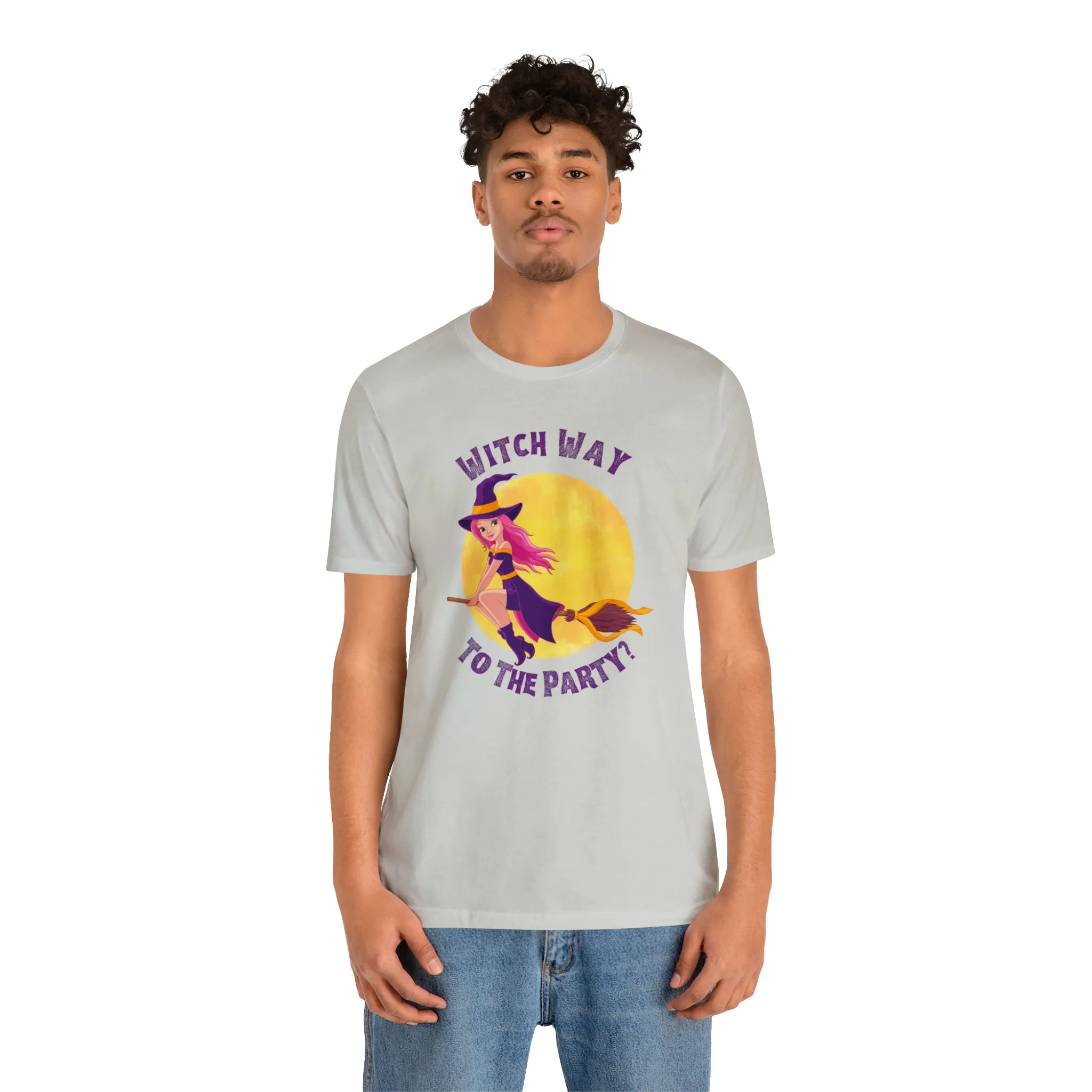Witch Way to the Party Halloween T-Shirt | Spooky Witchy Tee |  Bella Canvas 3001Unisex | Funny Short Sleeve Tshirt