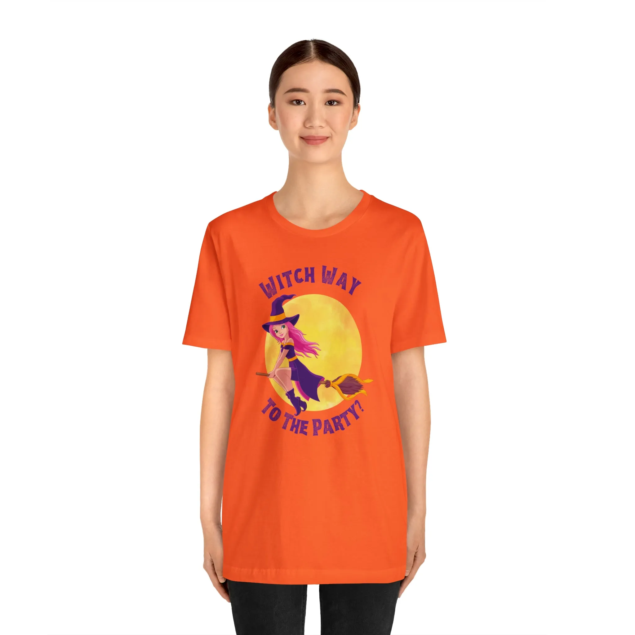 Witch Way to the Party Halloween T-Shirt | Spooky Witchy Tee |  Bella Canvas 3001Unisex | Funny Short Sleeve Tshirt