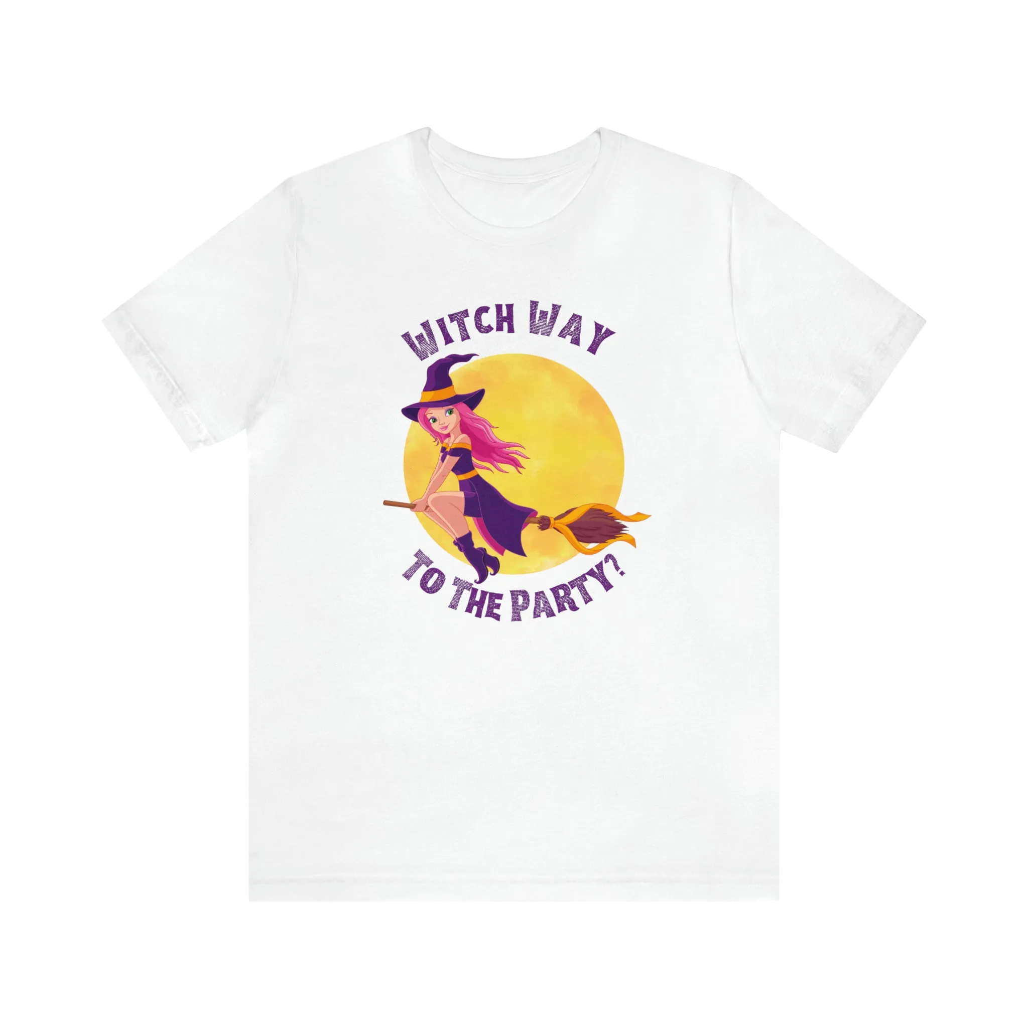 Witch Way to the Party Halloween T-Shirt | Spooky Witchy Tee |  Bella Canvas 3001Unisex | Funny Short Sleeve Tshirt