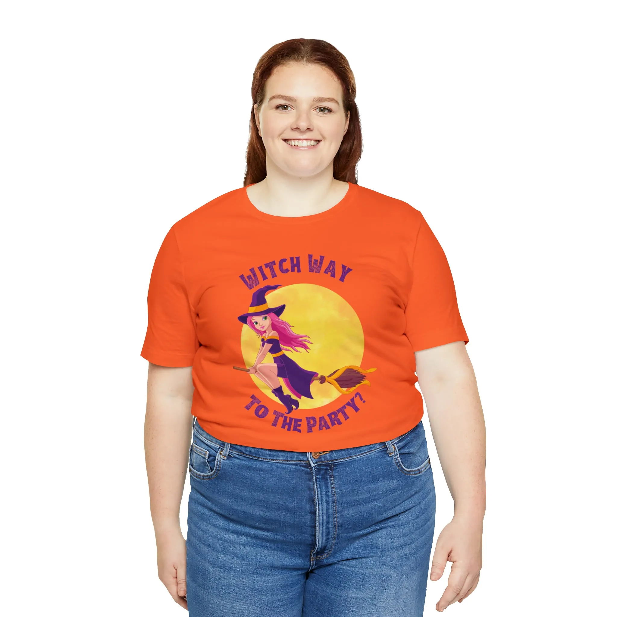 Witch Way to the Party Halloween T-Shirt | Spooky Witchy Tee |  Bella Canvas 3001Unisex | Funny Short Sleeve Tshirt