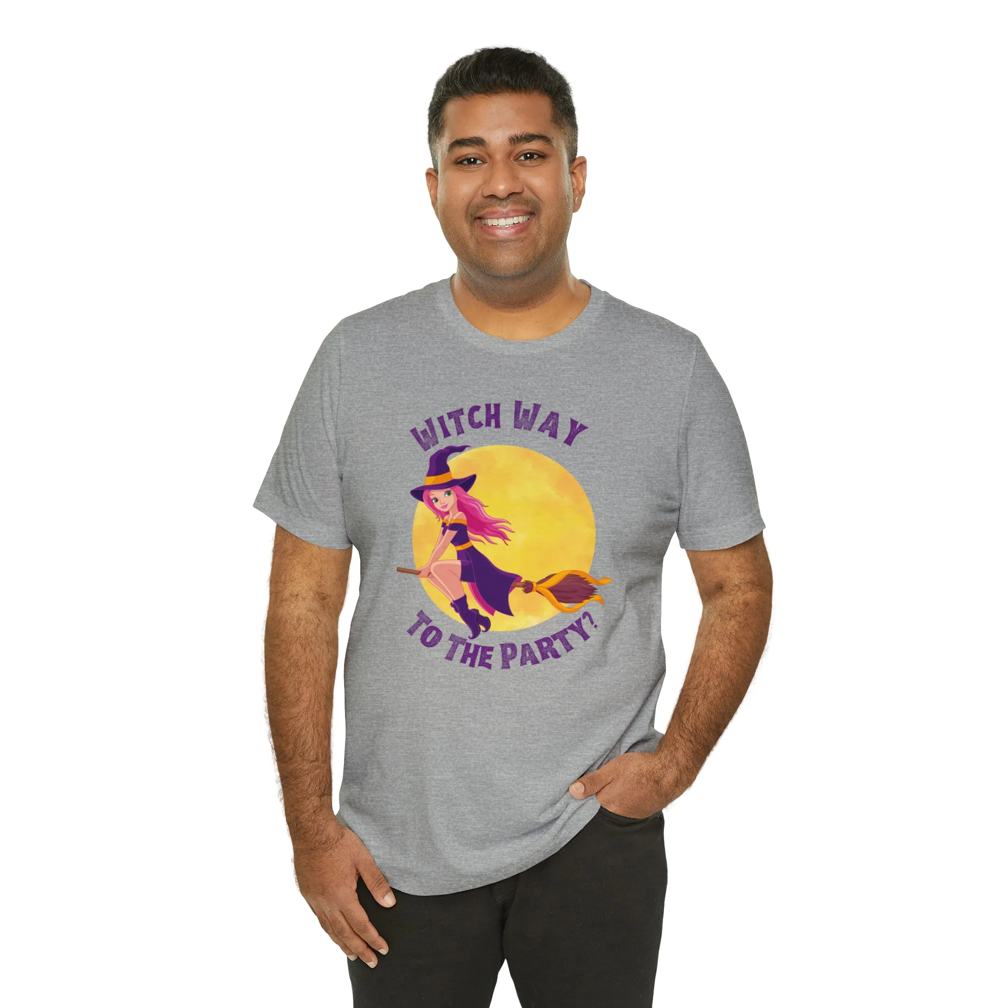Witch Way to the Party Halloween T-Shirt | Spooky Witchy Tee |  Bella Canvas 3001Unisex | Funny Short Sleeve Tshirt