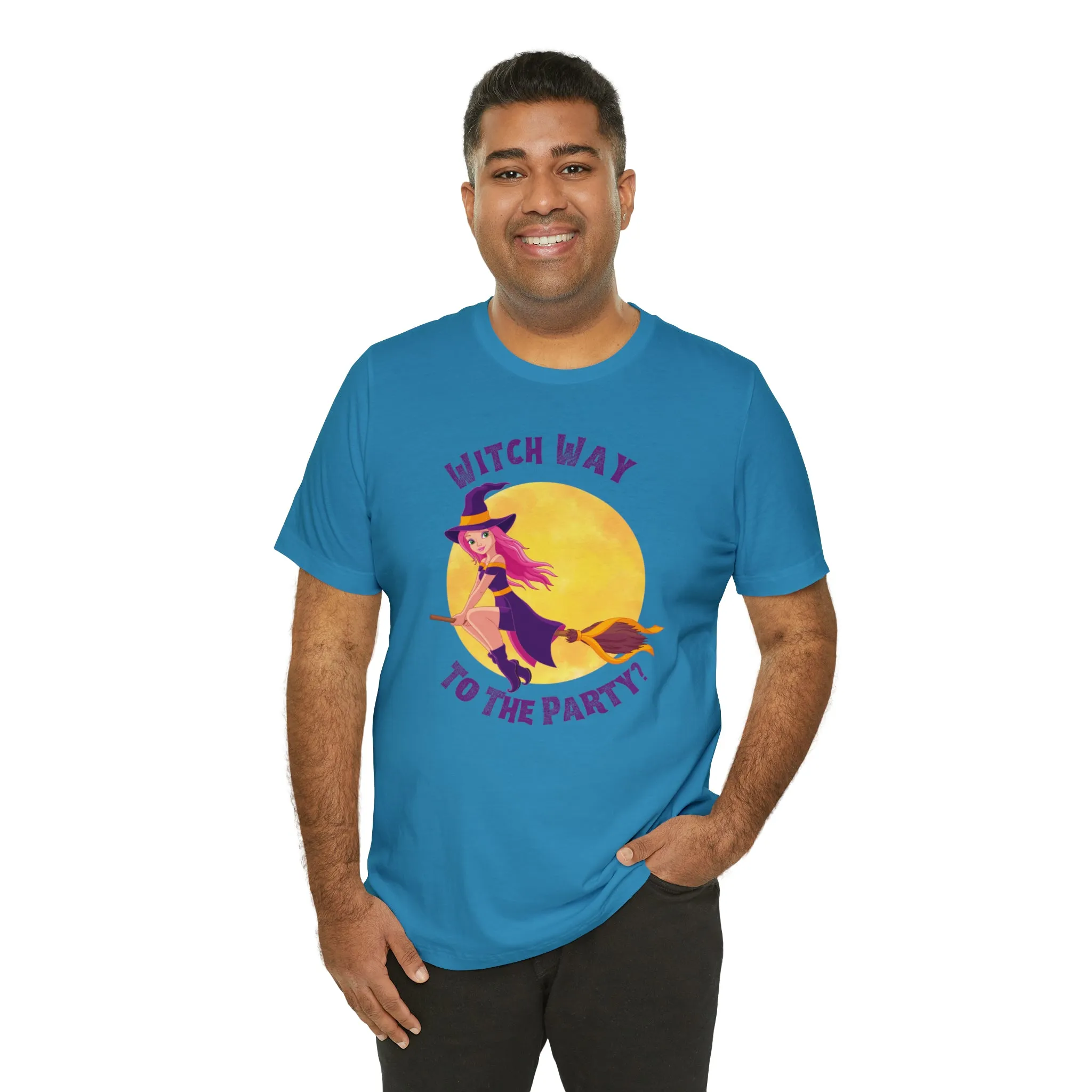 Witch Way to the Party Halloween T-Shirt | Spooky Witchy Tee |  Bella Canvas 3001Unisex | Funny Short Sleeve Tshirt