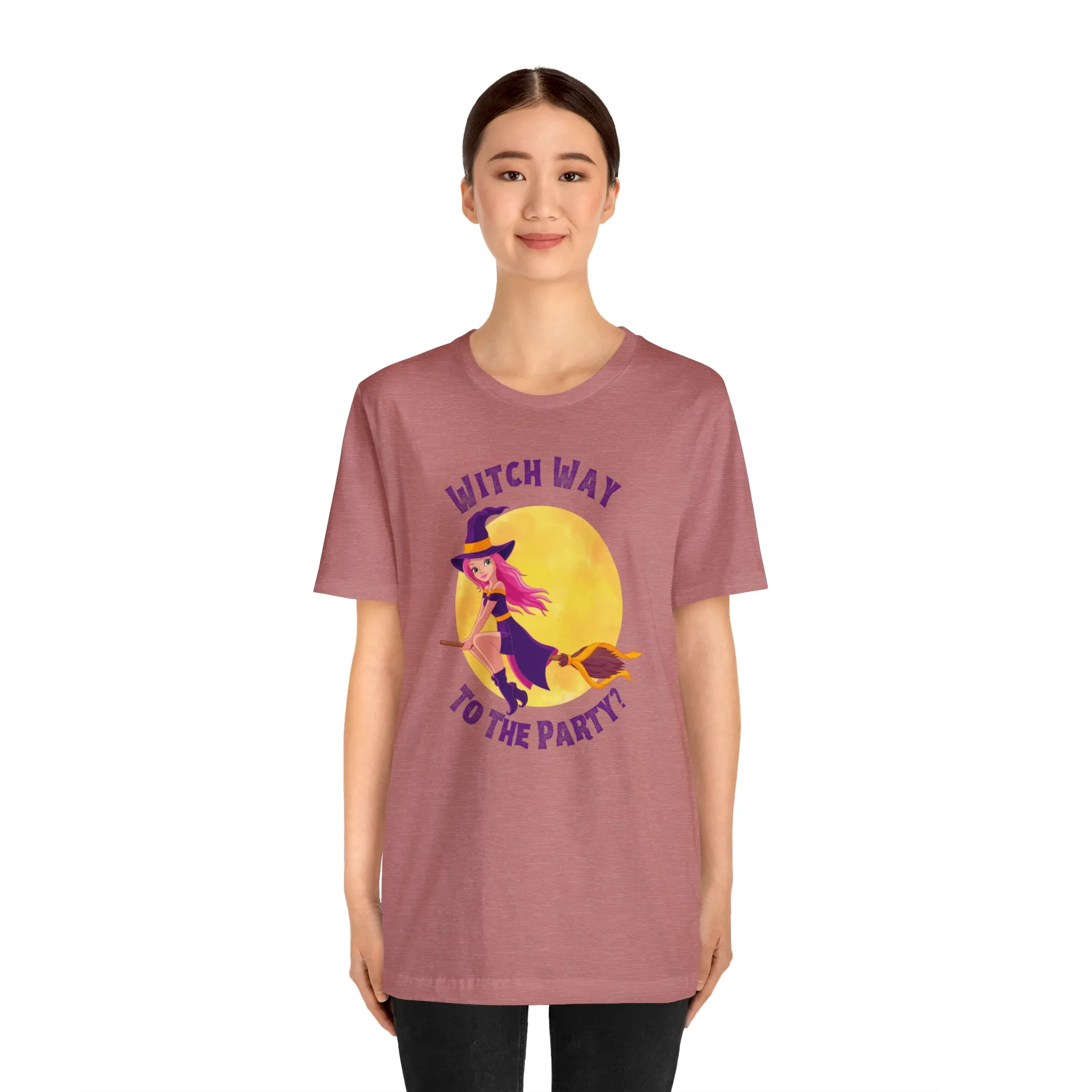 Witch Way to the Party Halloween T-Shirt | Spooky Witchy Tee |  Bella Canvas 3001Unisex | Funny Short Sleeve Tshirt