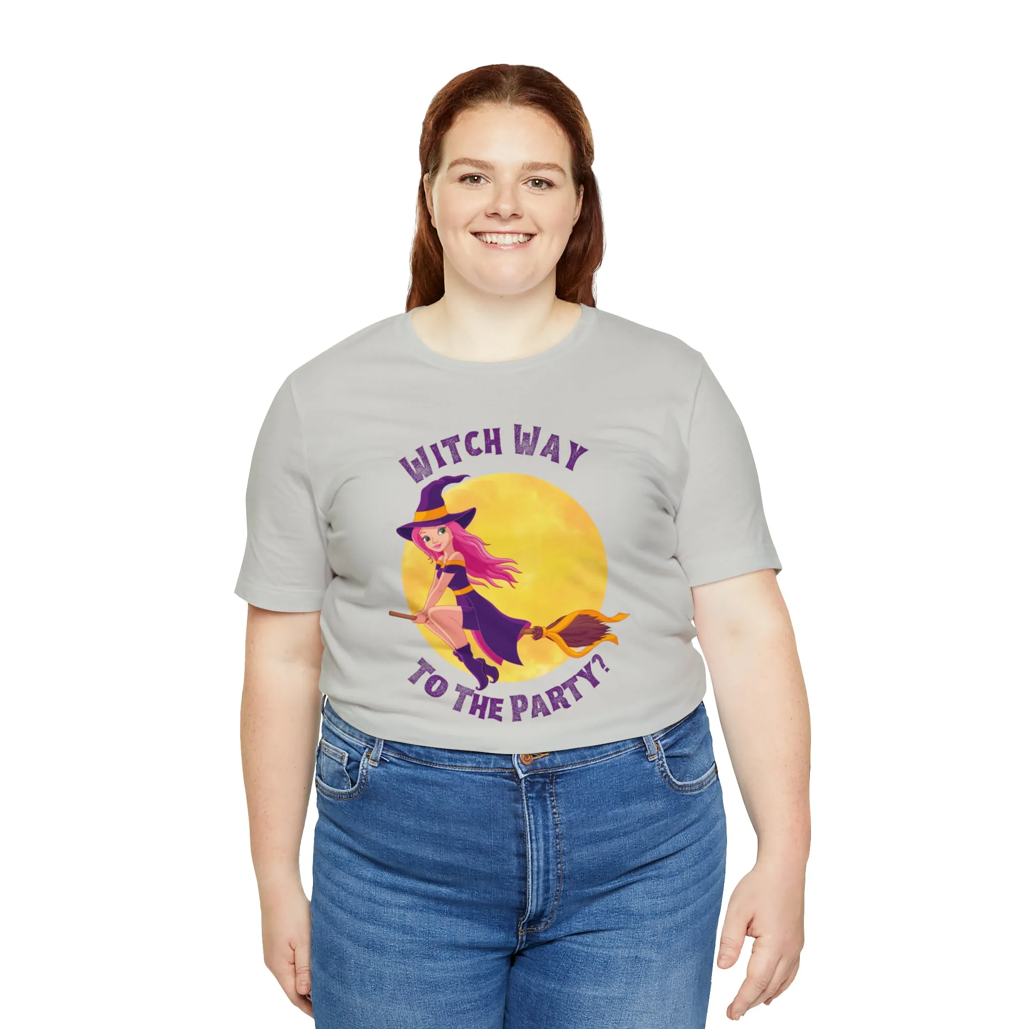 Witch Way to the Party Halloween T-Shirt | Spooky Witchy Tee |  Bella Canvas 3001Unisex | Funny Short Sleeve Tshirt