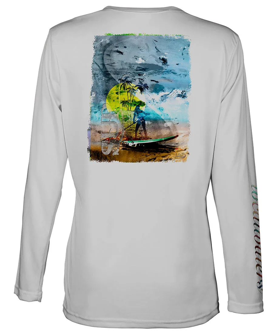 Women's Paddle Boarding T-Shirt | Abstract SUP Woman