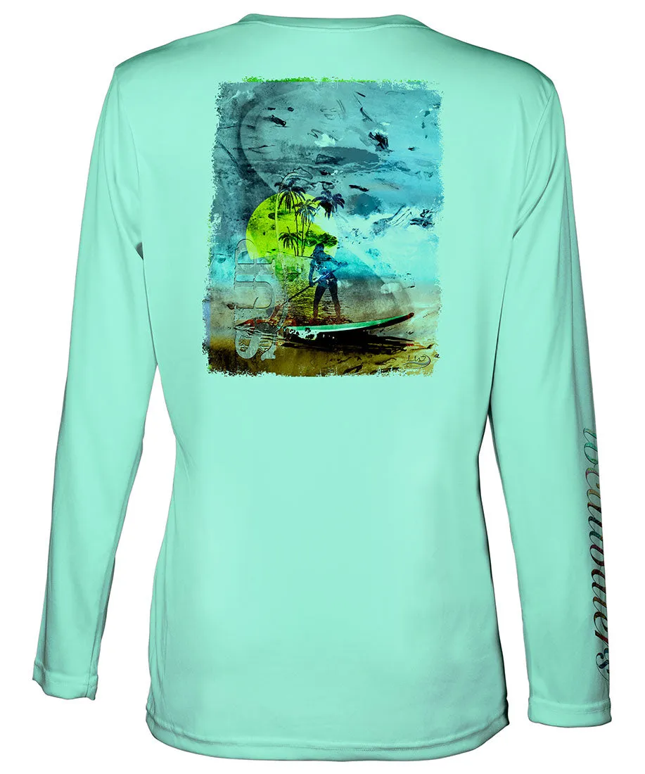 Women's Paddle Boarding T-Shirt | Abstract SUP Woman