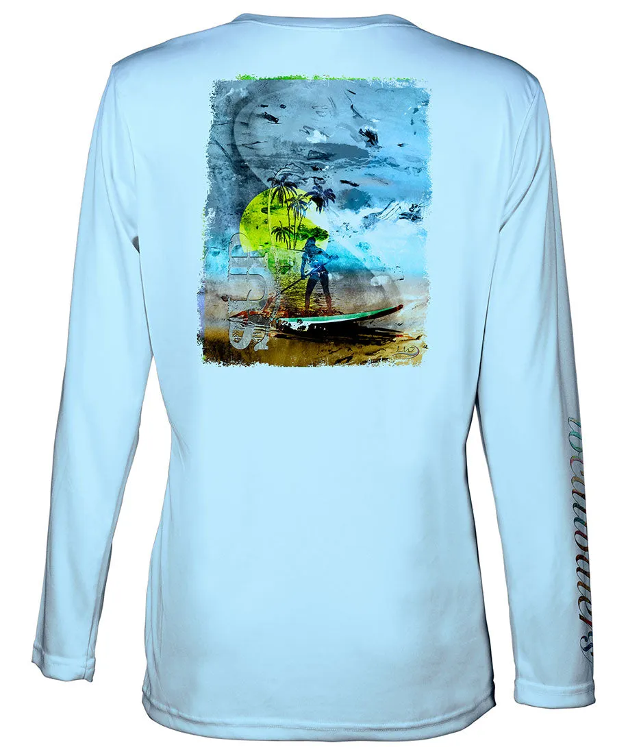 Women's Paddle Boarding T-Shirt | Abstract SUP Woman