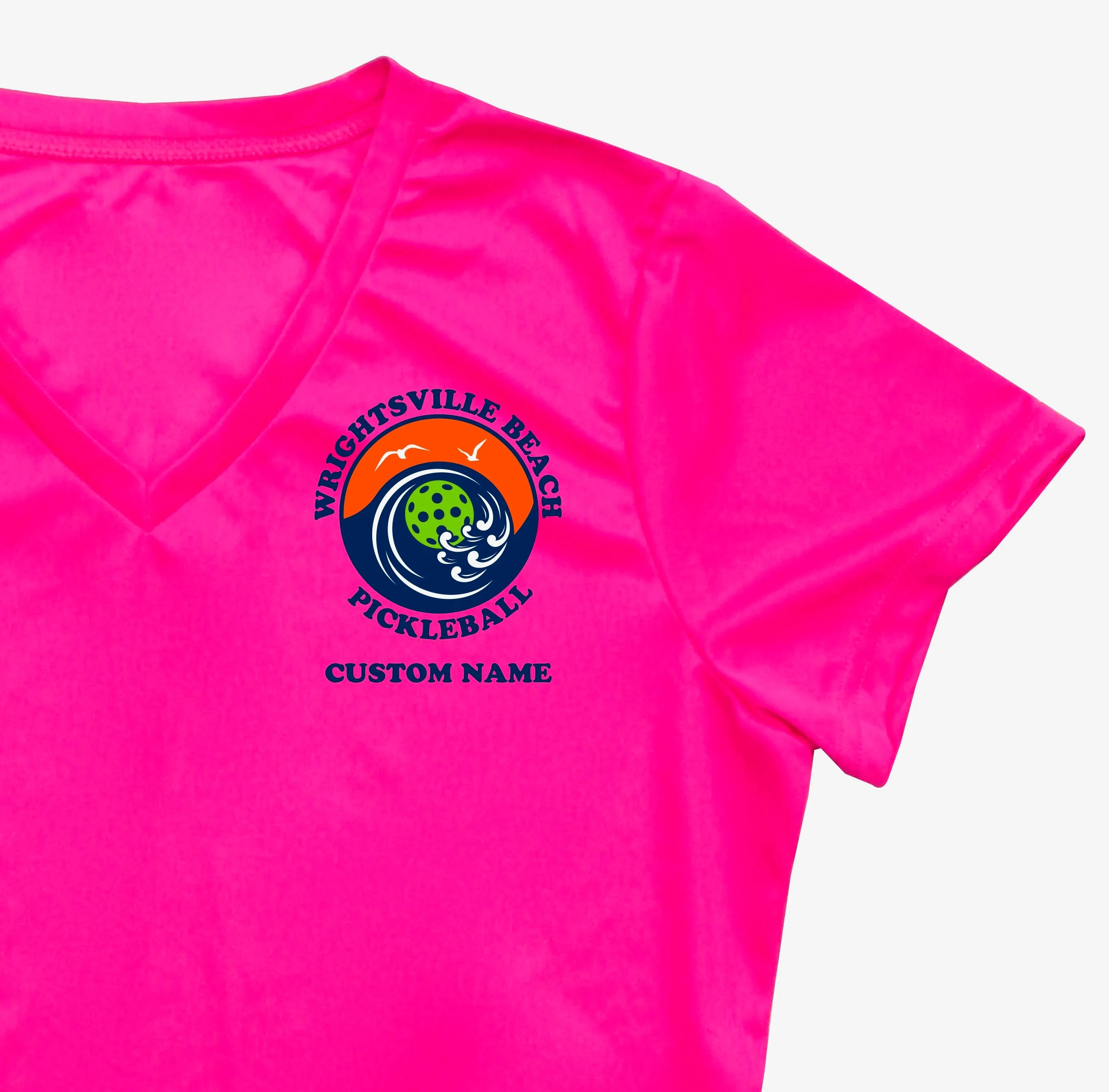 Wrightsville Beach Pickleball Ladies Performance T-Shirt - Front Chest AND Back Logo