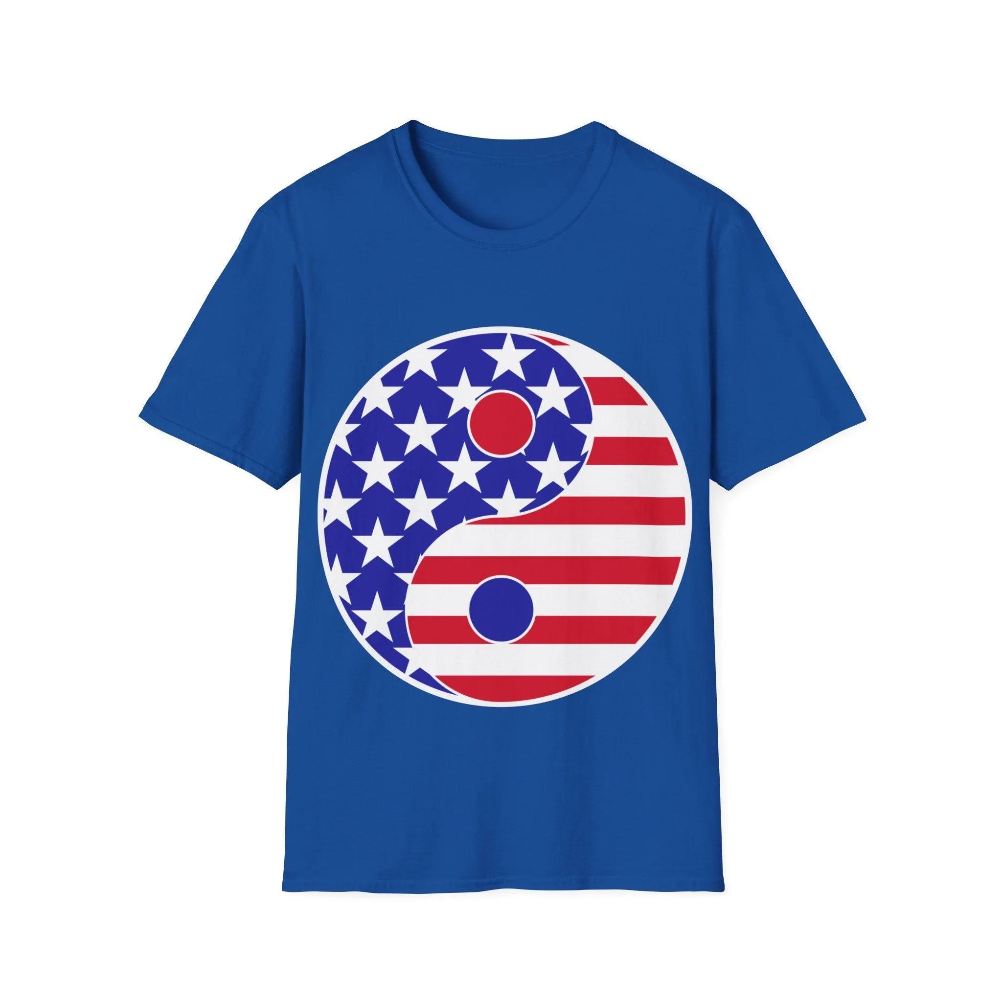 Yin YANG American flag Unisex Softstyle T-Shirt
